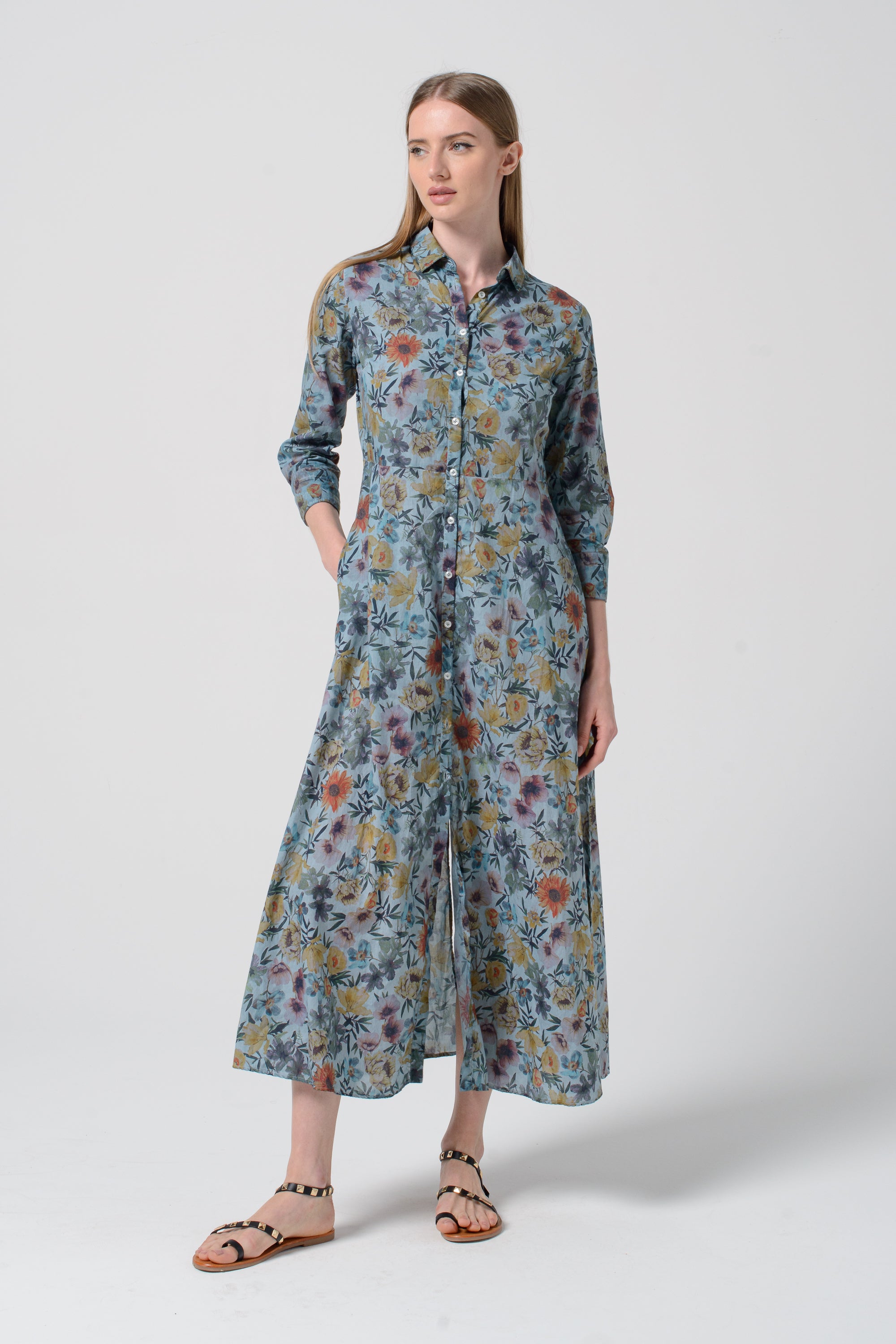 Brooke Patterned Shirtdress - Marlin