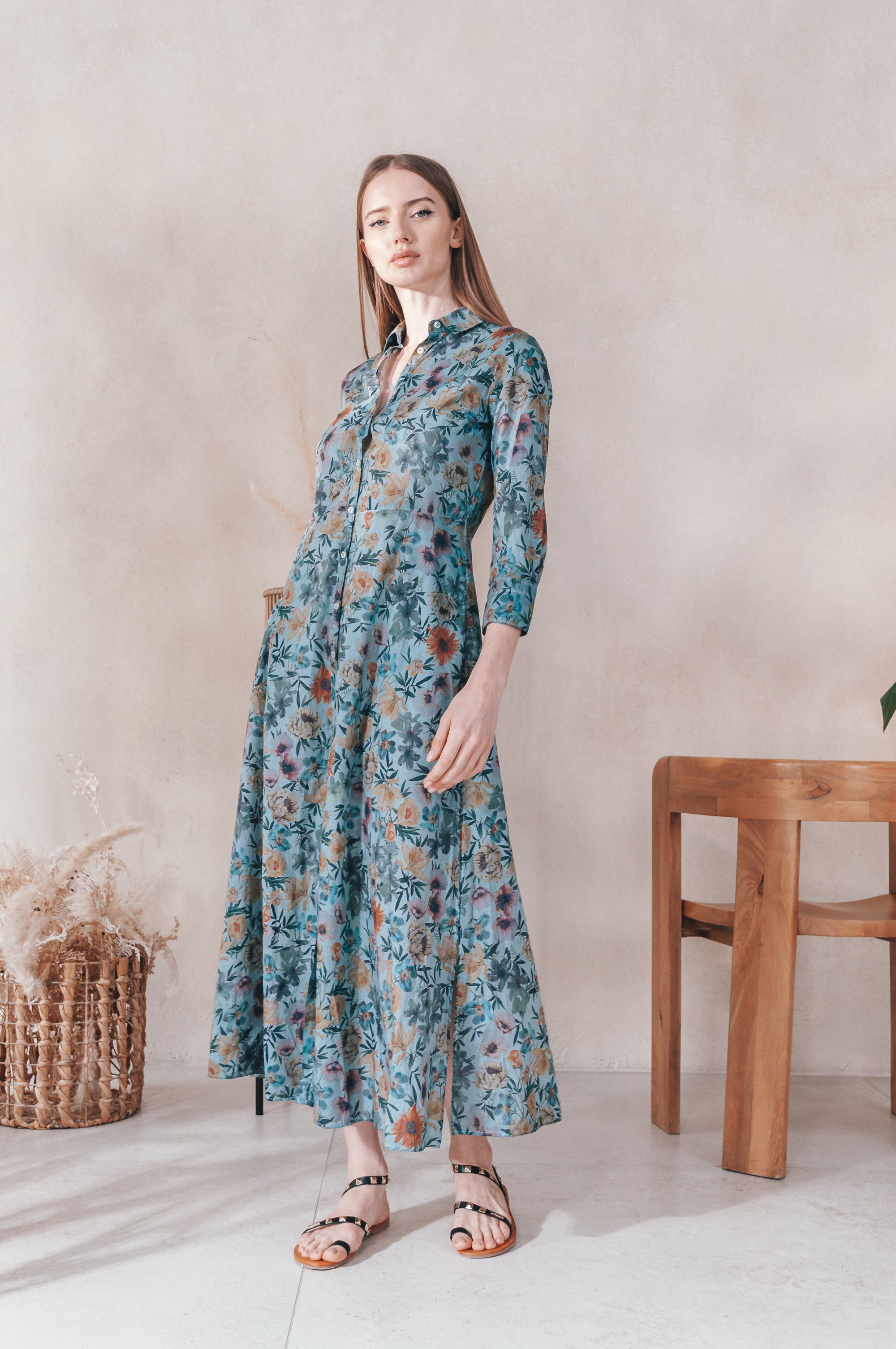 Brooke Patterned Shirtdress - Marlin