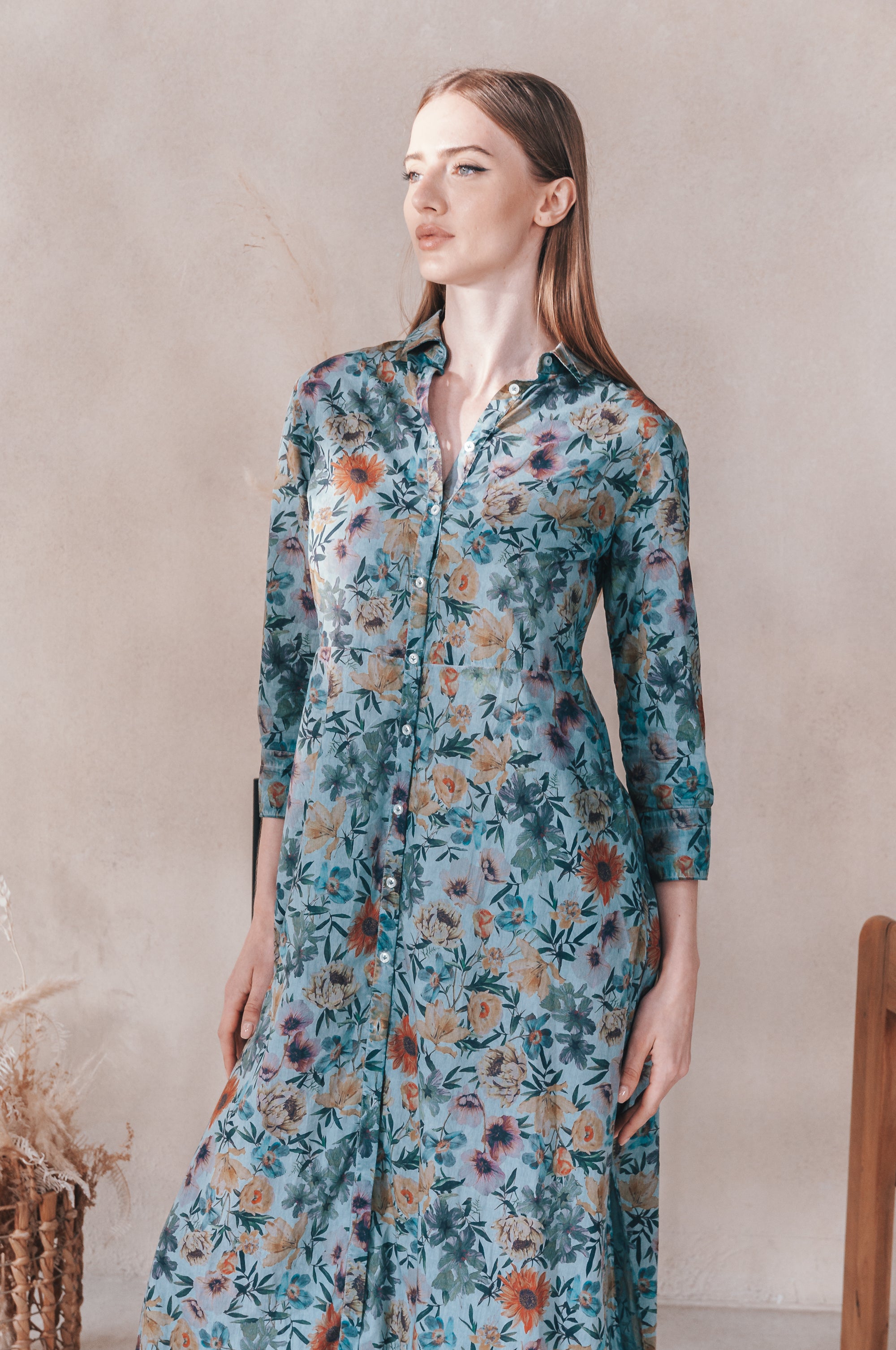 Brooke Patterned Shirtdress - Marlin
