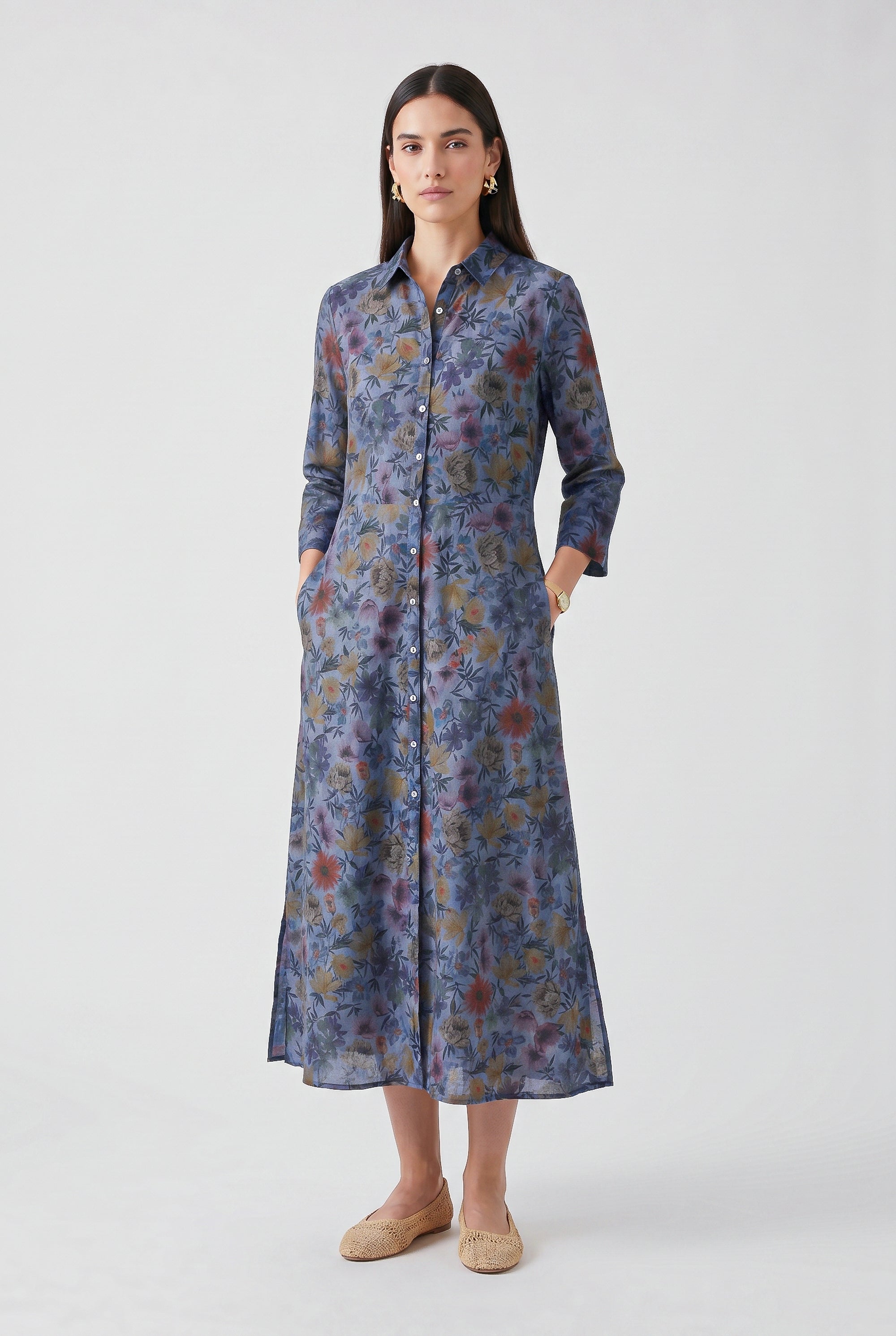 Brooke Patterned Shirtdress - Nautico