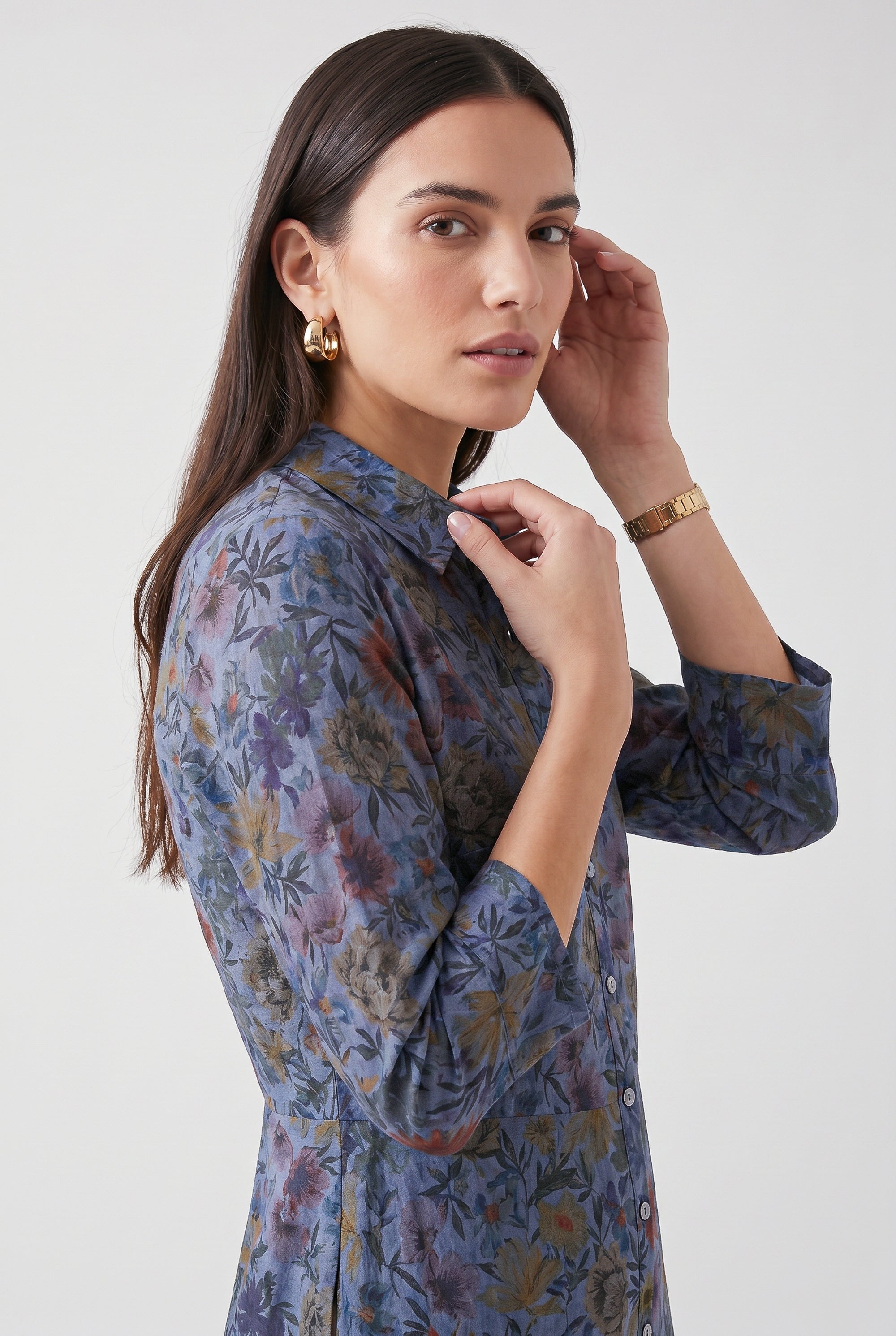 Brooke Patterned Shirtdress - Nautico