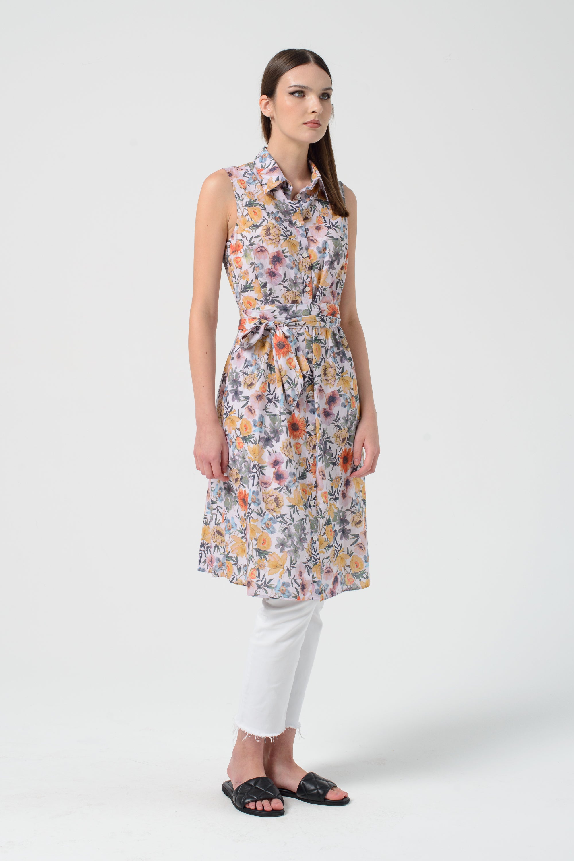 Sarah Patterned Shirtdress - Flora
