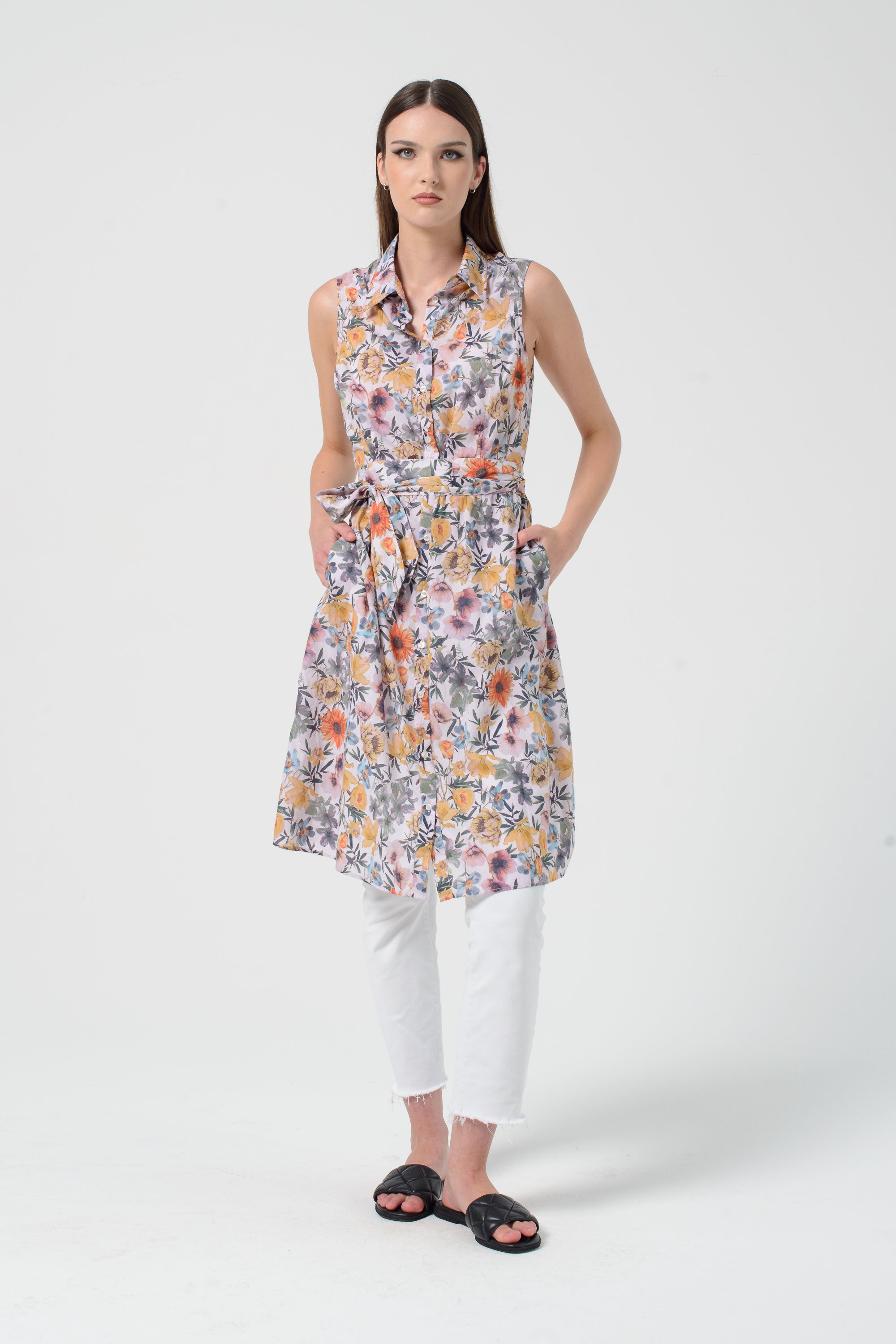 Sarah Patterned Shirtdress - Flora