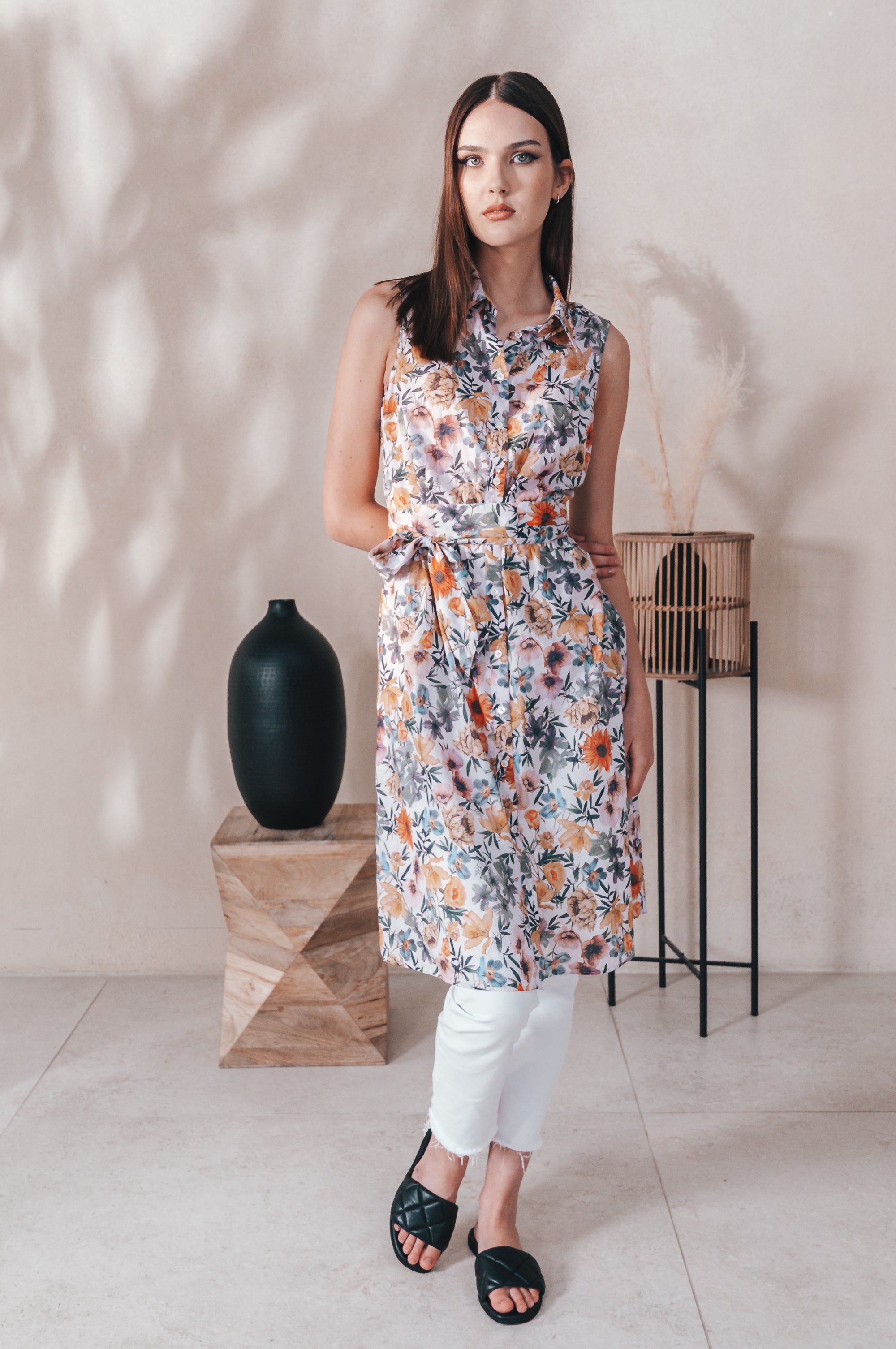 Sarah Patterned Shirtdress - Flora
