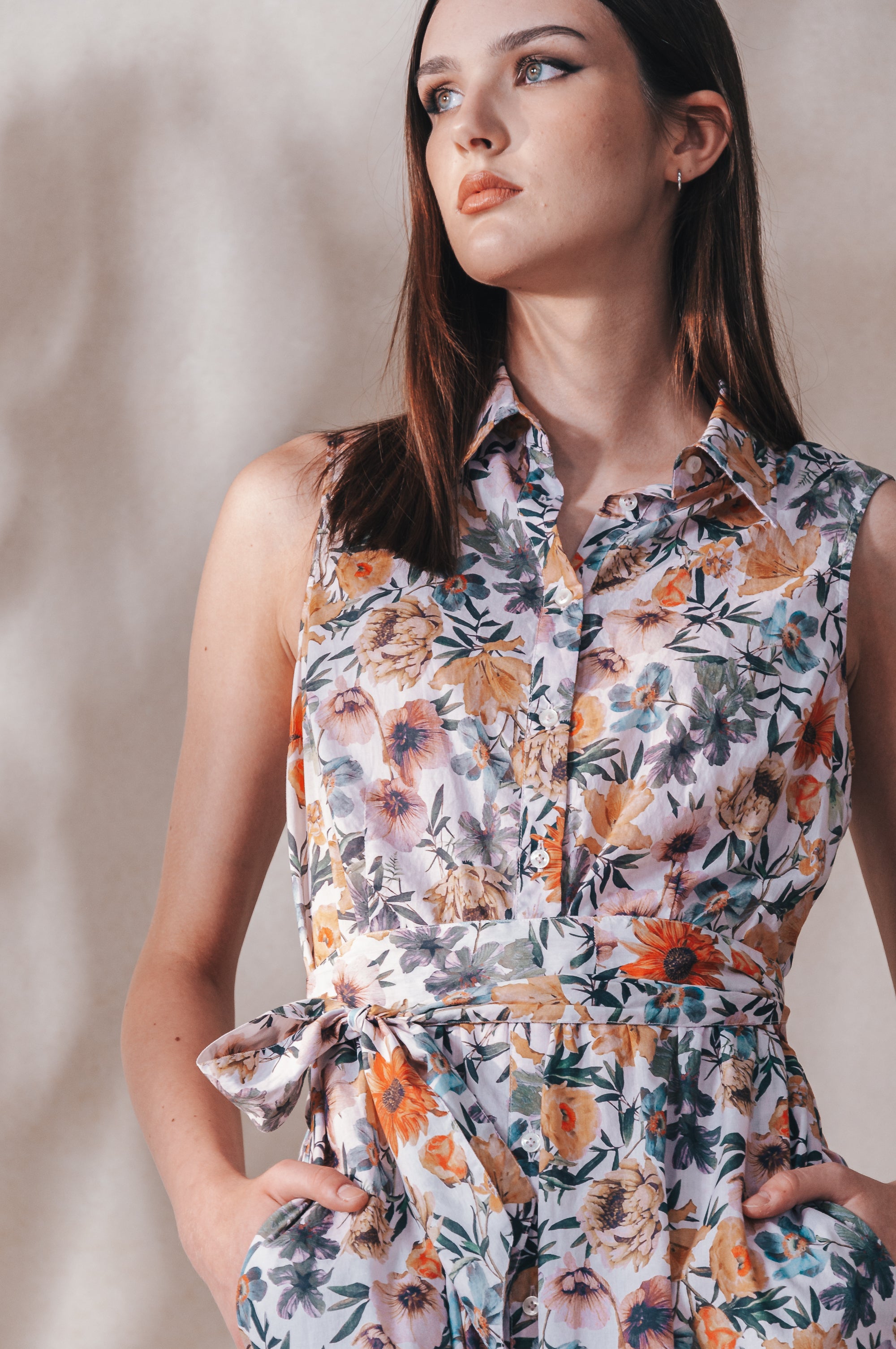 Sarah Patterned Shirtdress - Flora