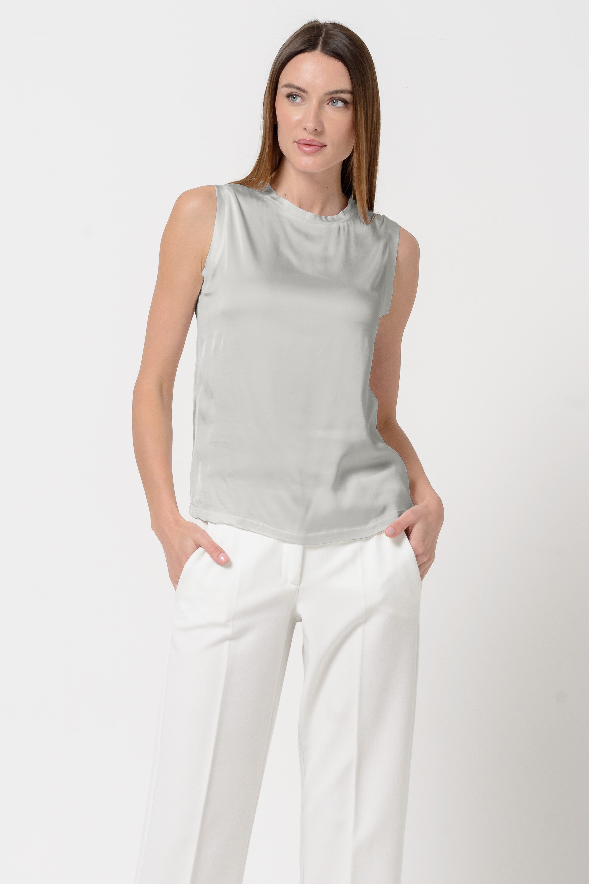 Lugana Twill Tank - Platino