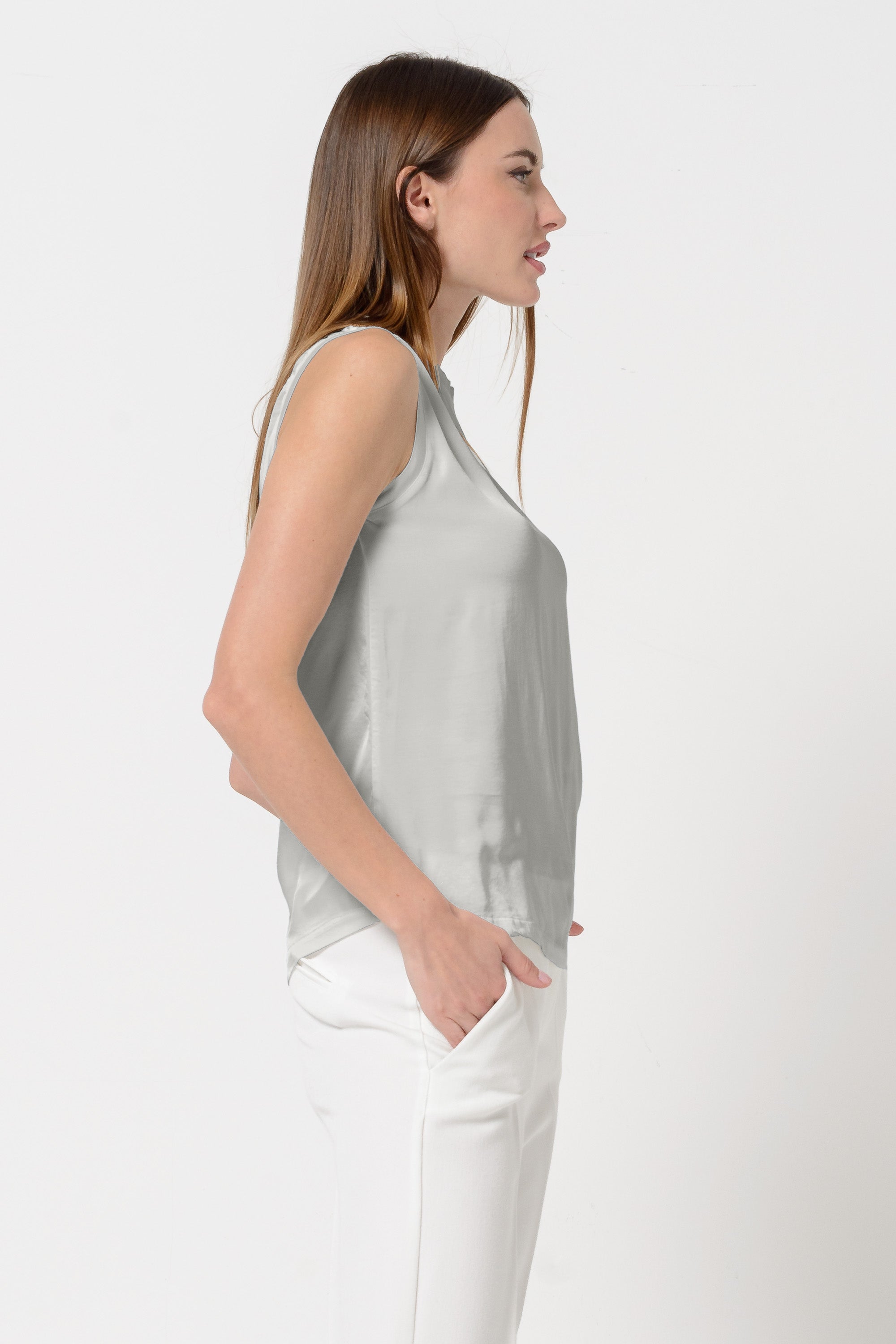 Lugana Twill Tank - Platino