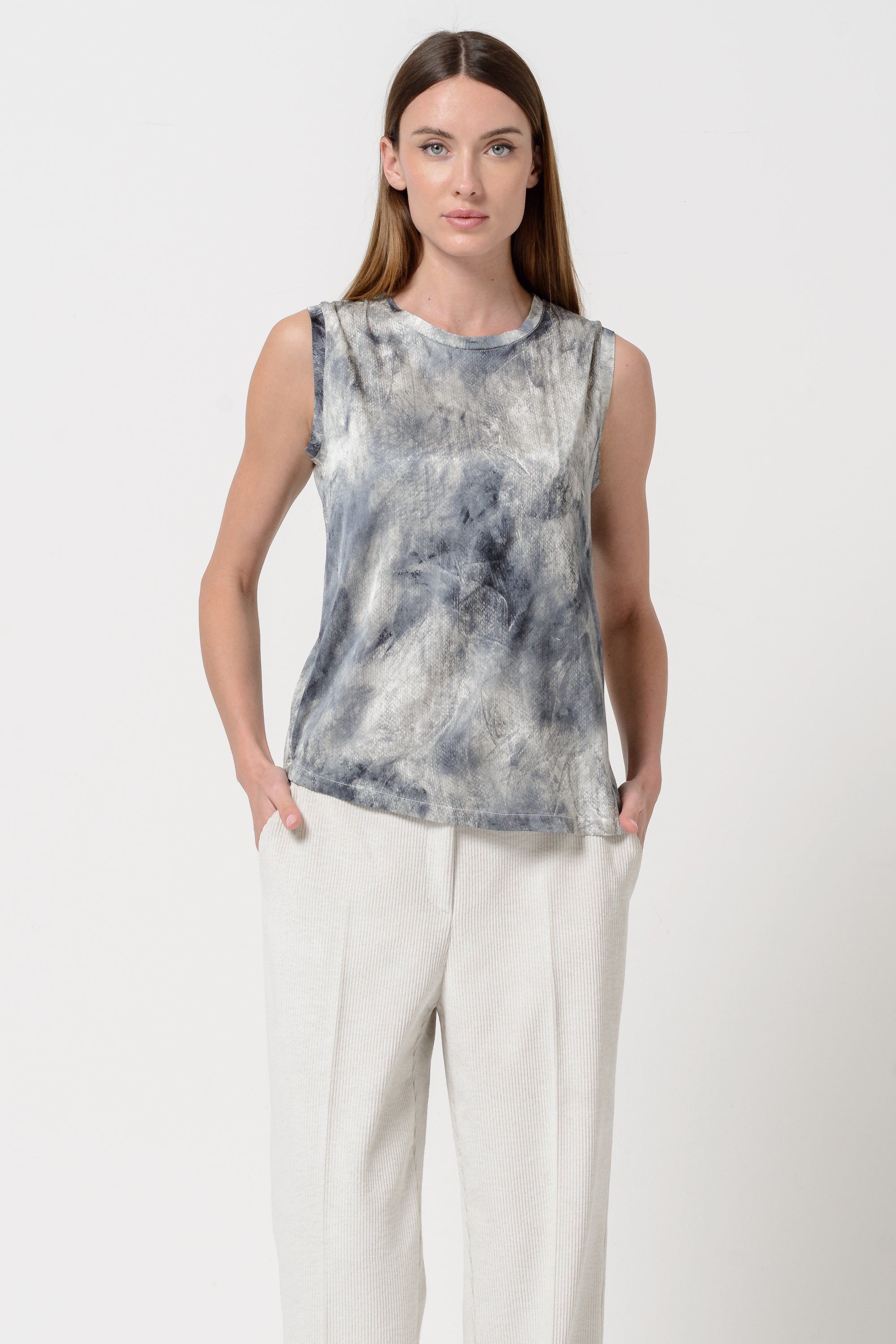 Lugana Printed Tank - White