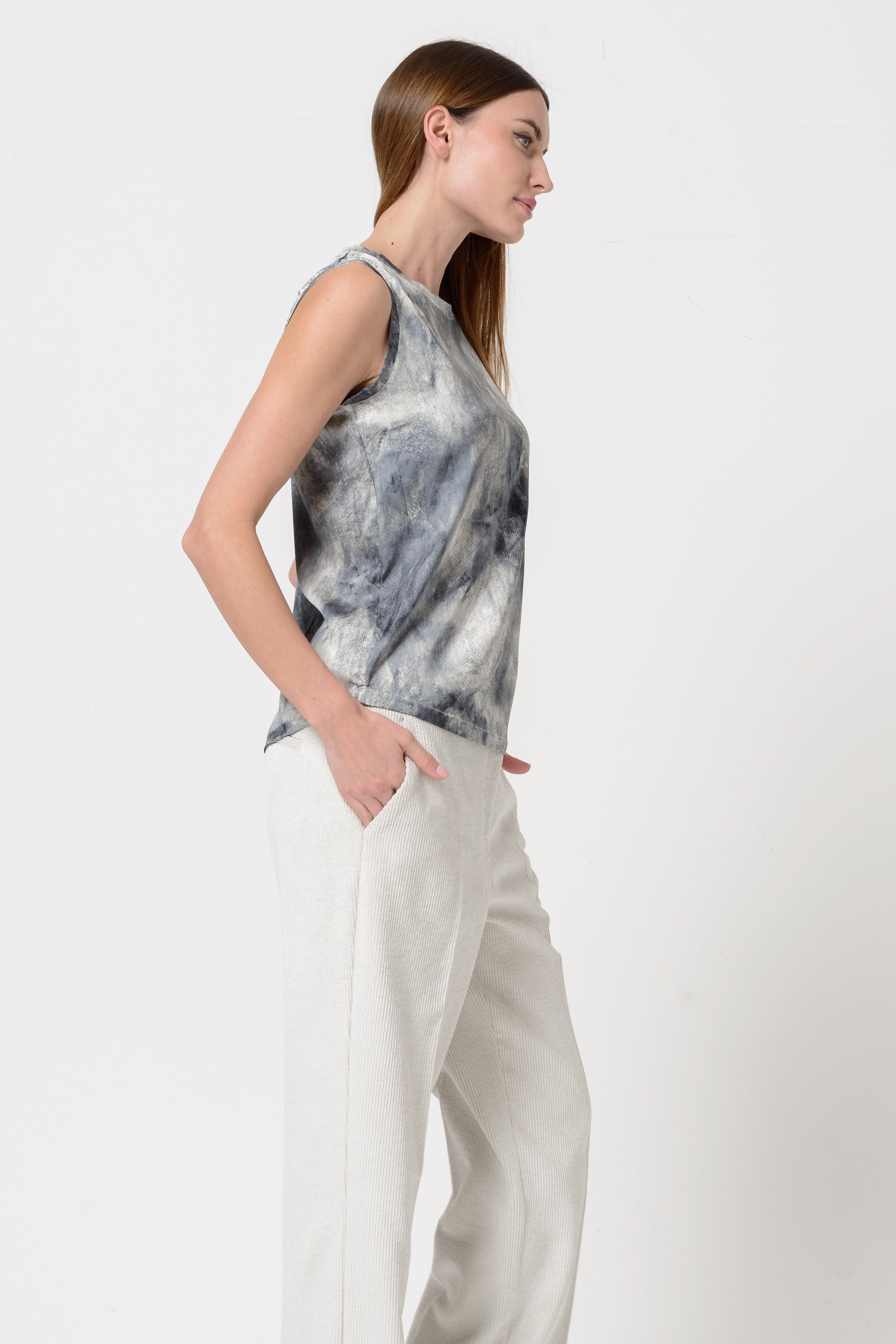 Lugana Printed Tank - White