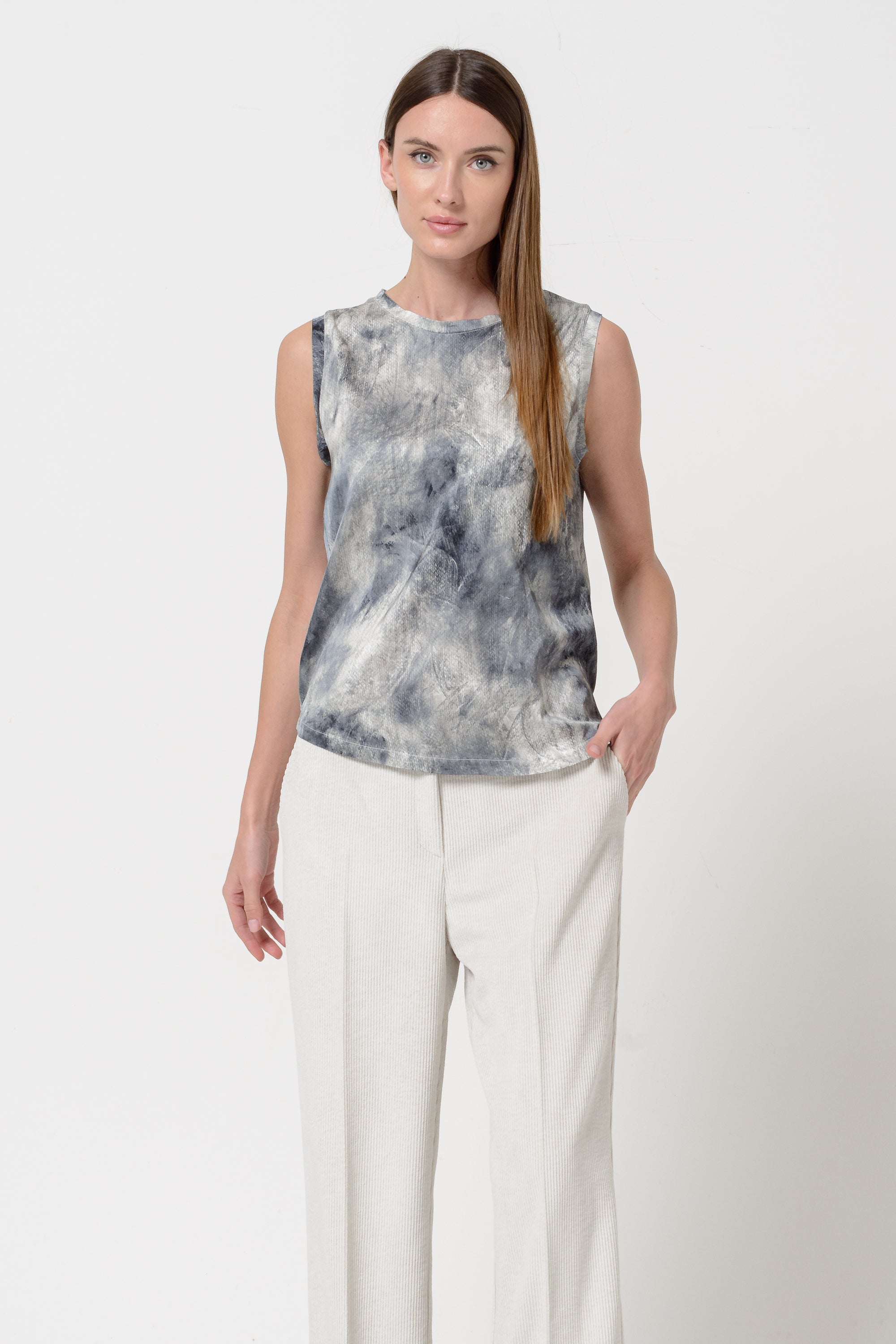 Lugana Printed Tank - White