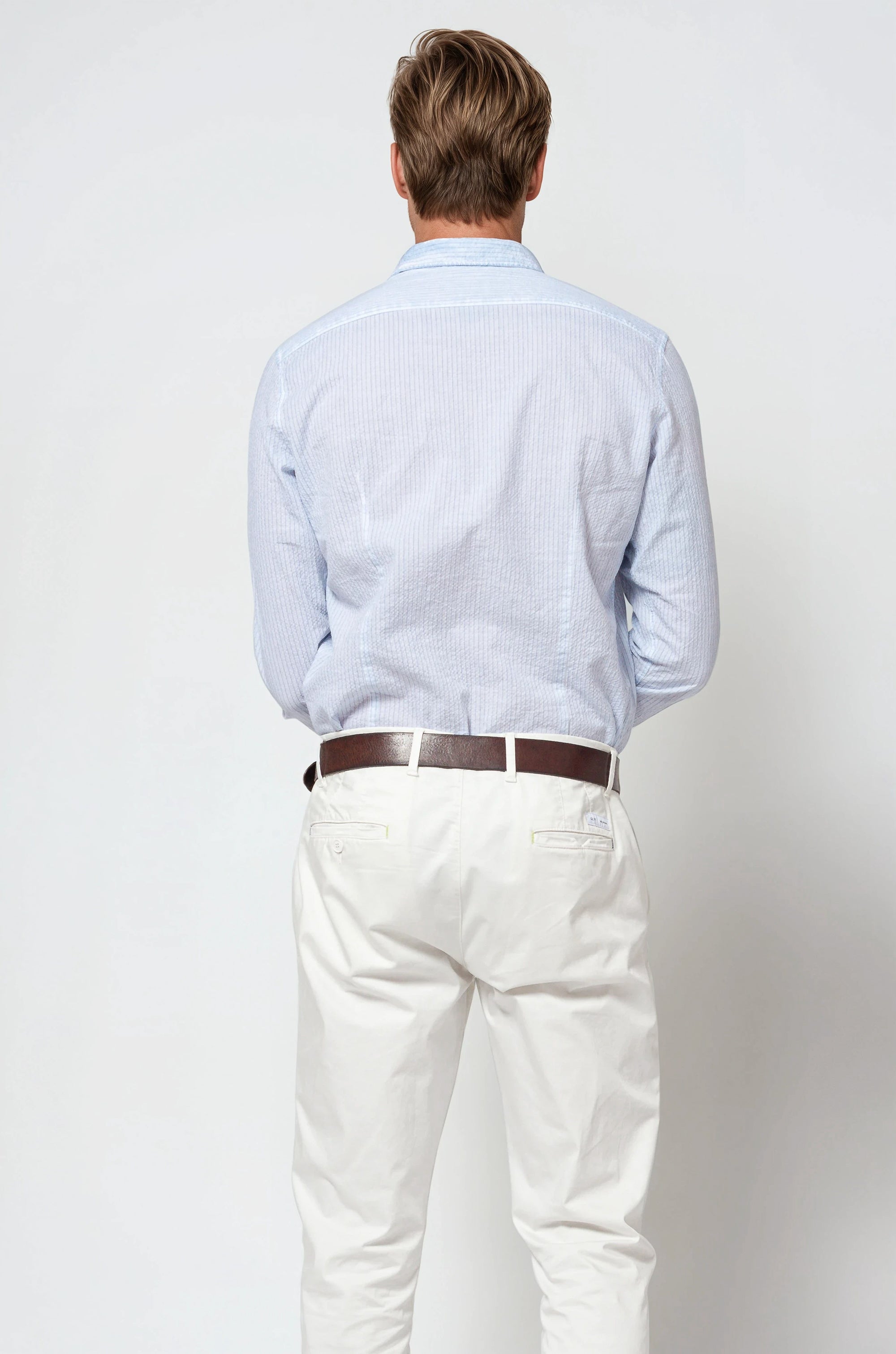 Harrison Cloque Shirt - Anice (Blue Stripes)