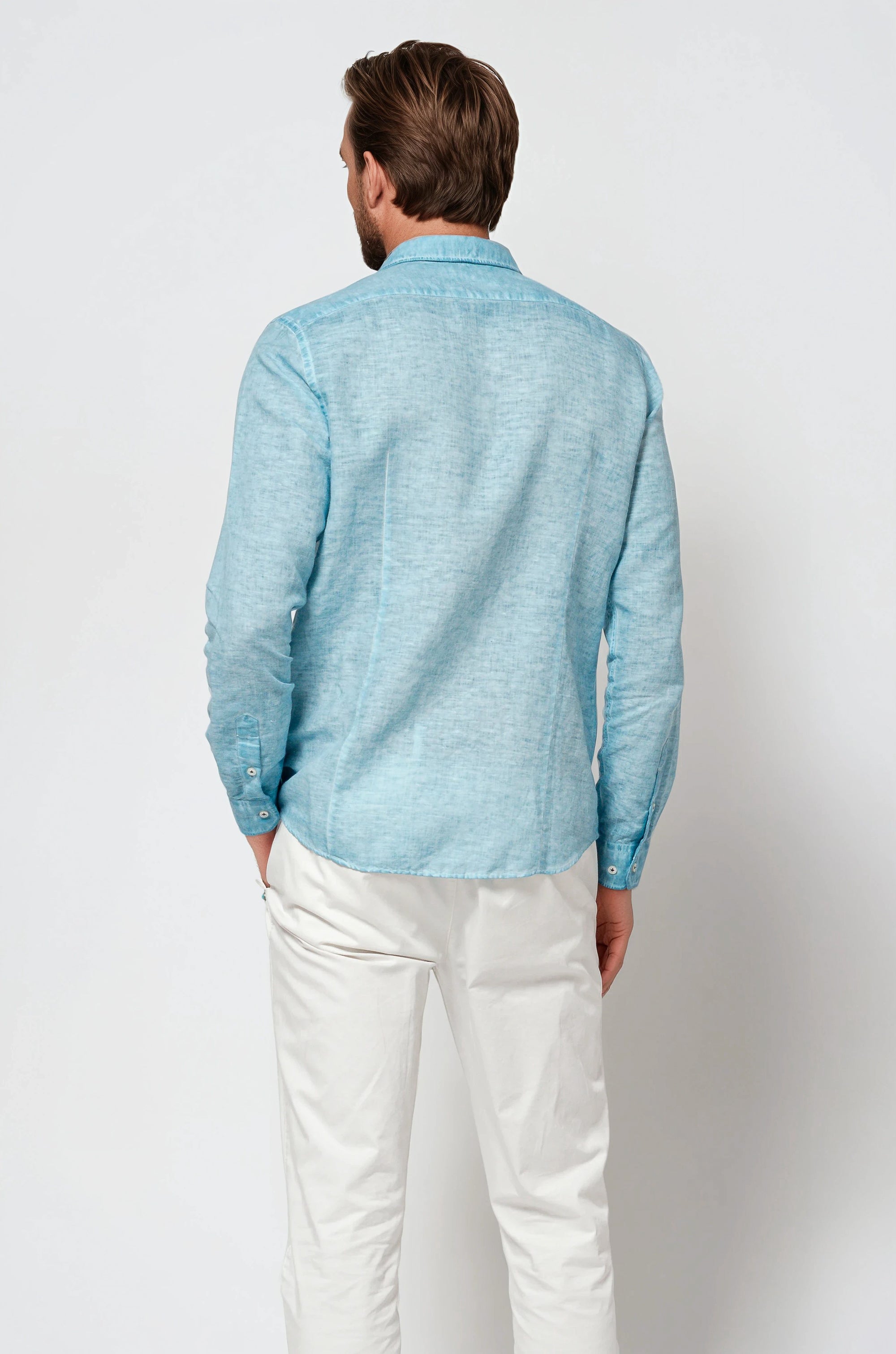 Harrison Linen Blend Shirt - Egeo