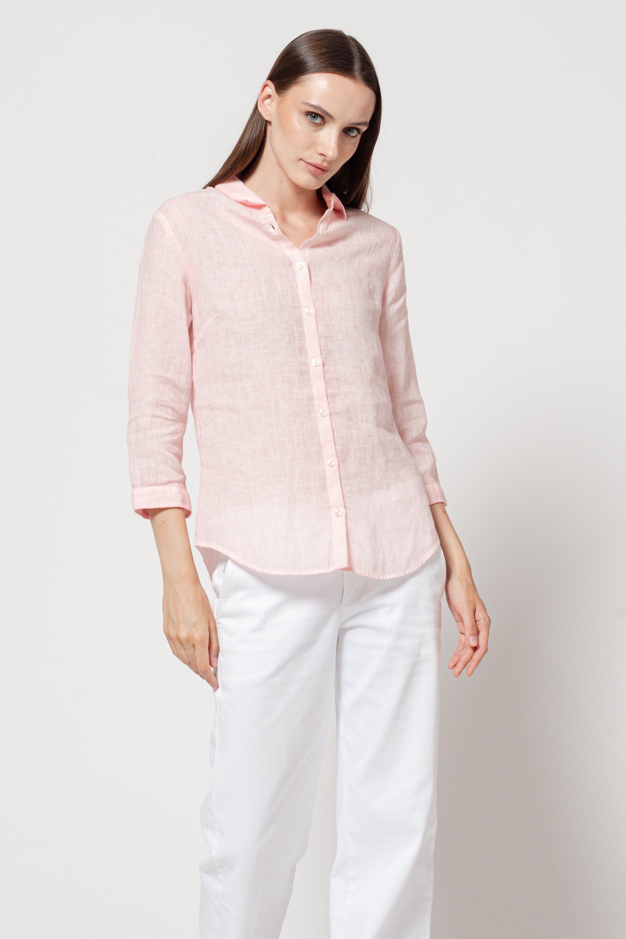 Valeria Linen Shirt - Flamingo