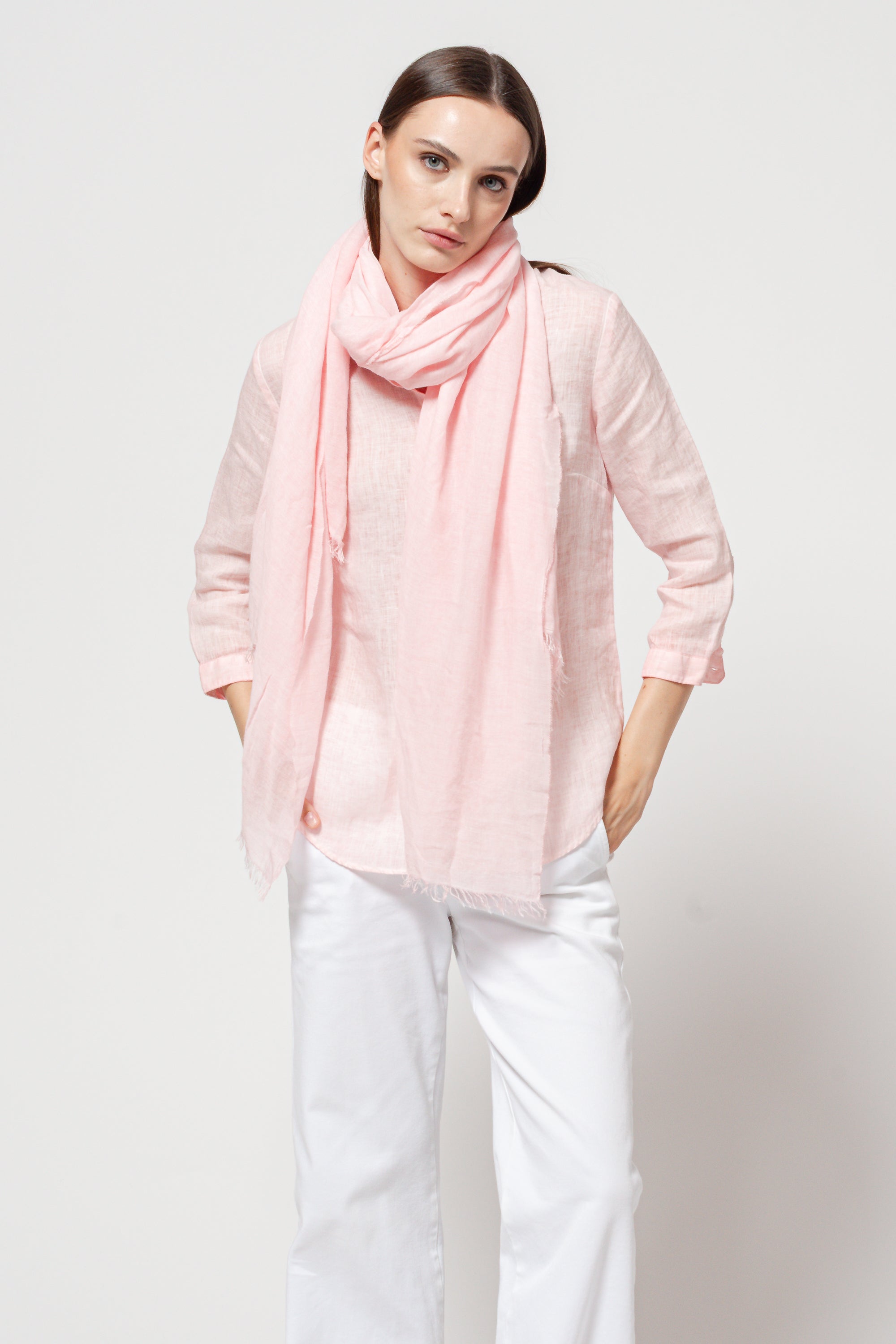 Valeria Linen Shirt - Flamingo