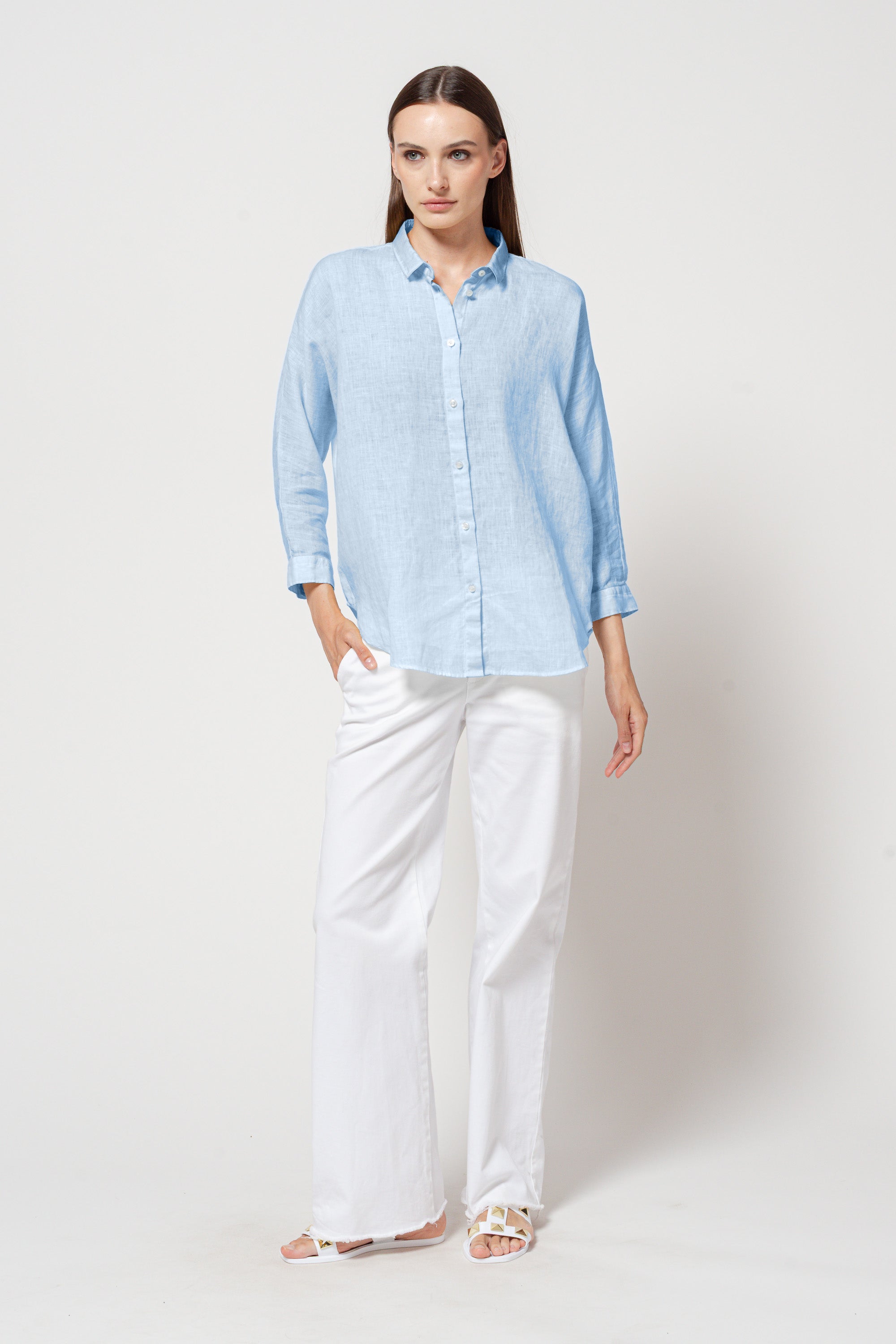 Allie Linen Blouse - Santorini