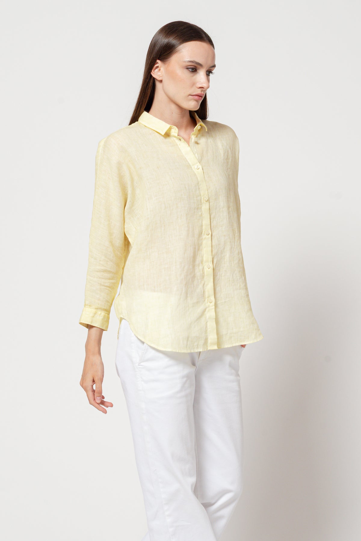 Allie Linen Blouse - Canary