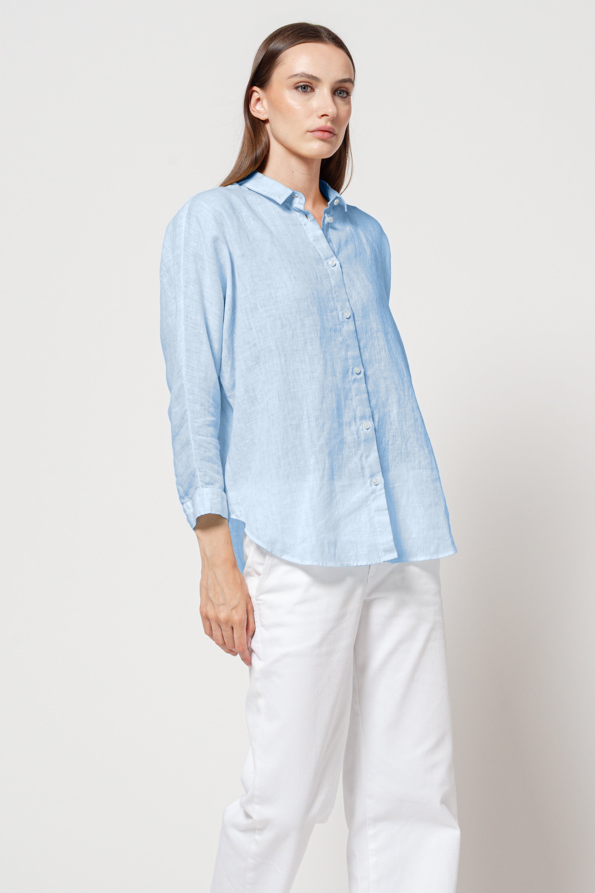 Allie Linen Blouse - Santorini