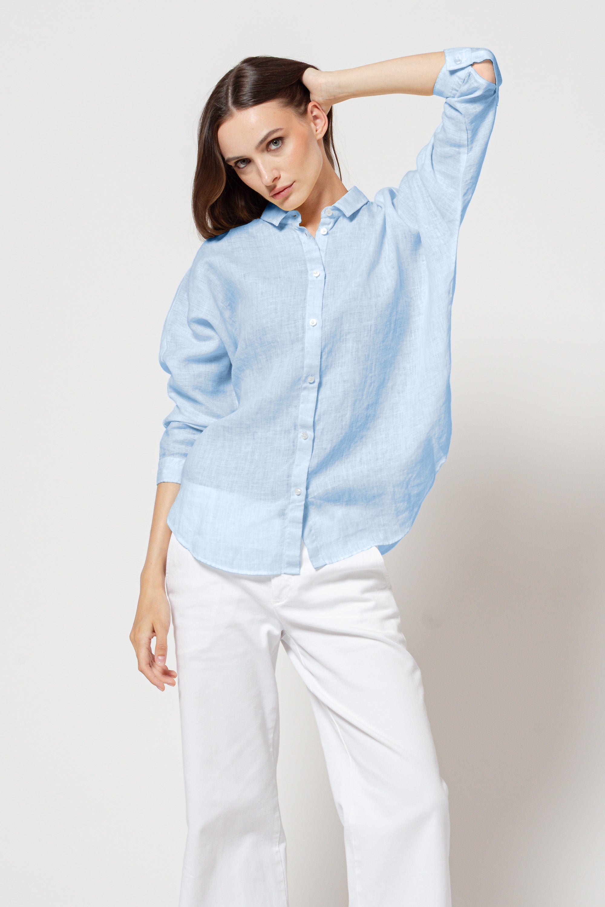 Allie Linen Blouse - Santorini