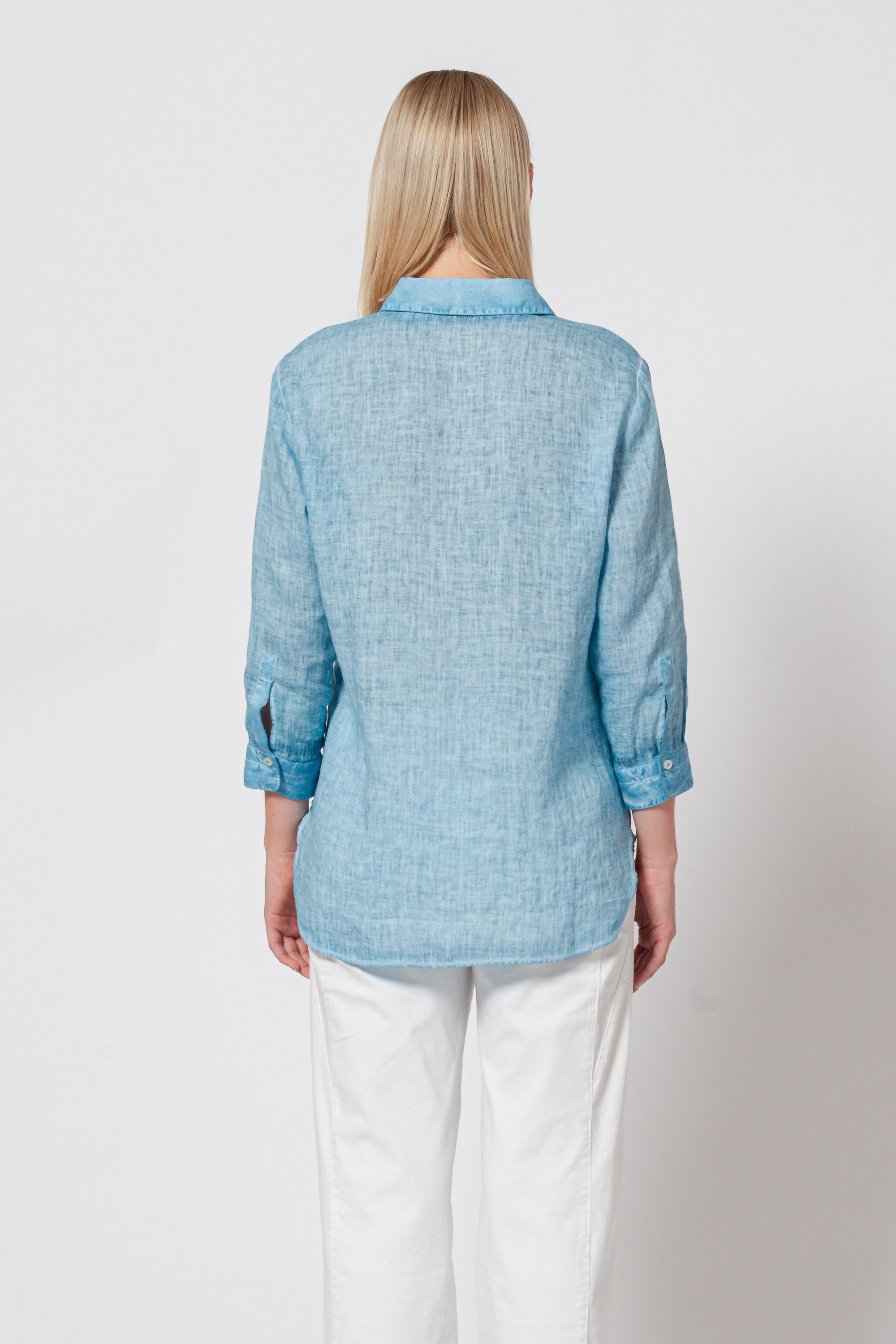 Augustina Linen Shirt - Egeo