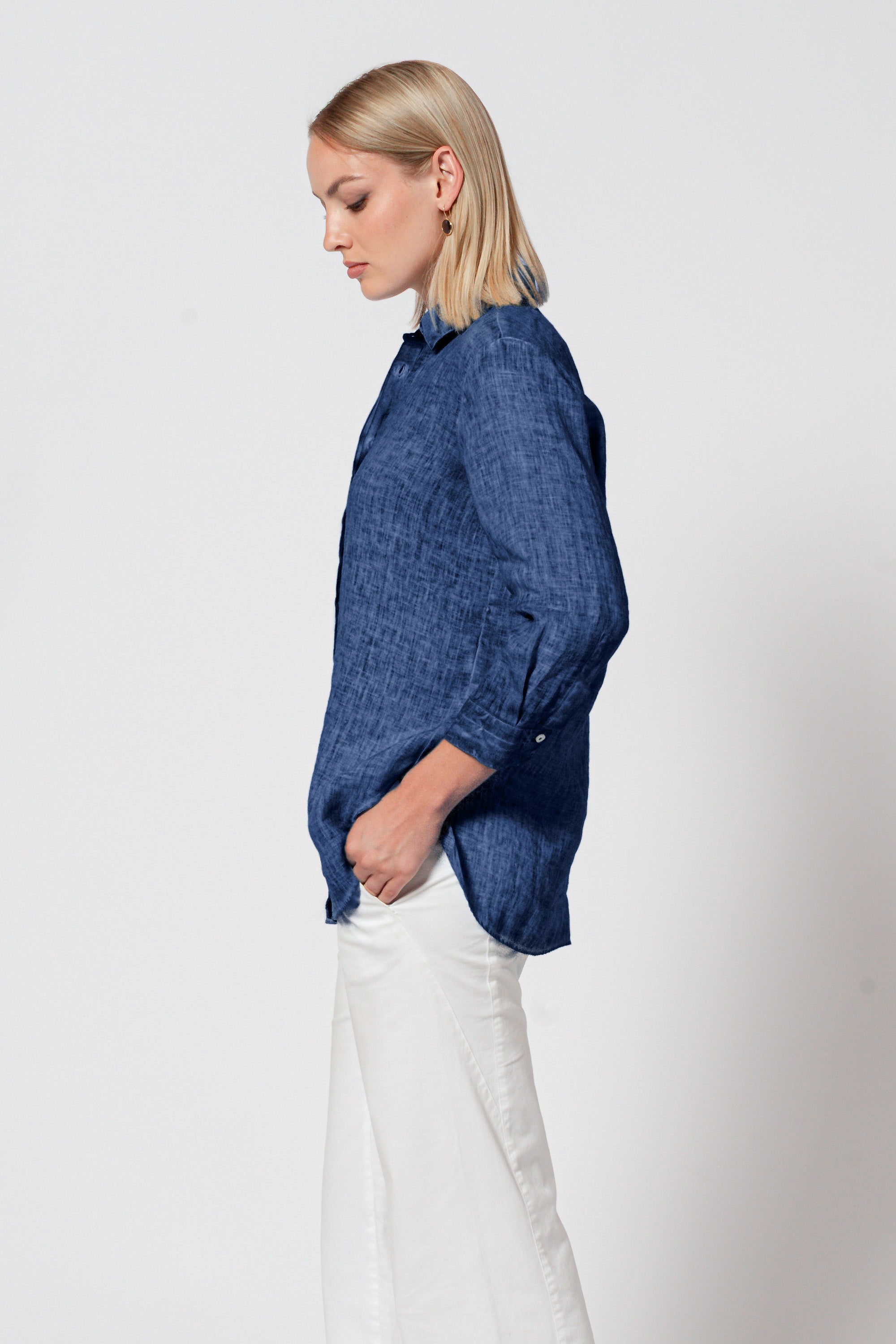 Augustina Linen Shirt - Nautico