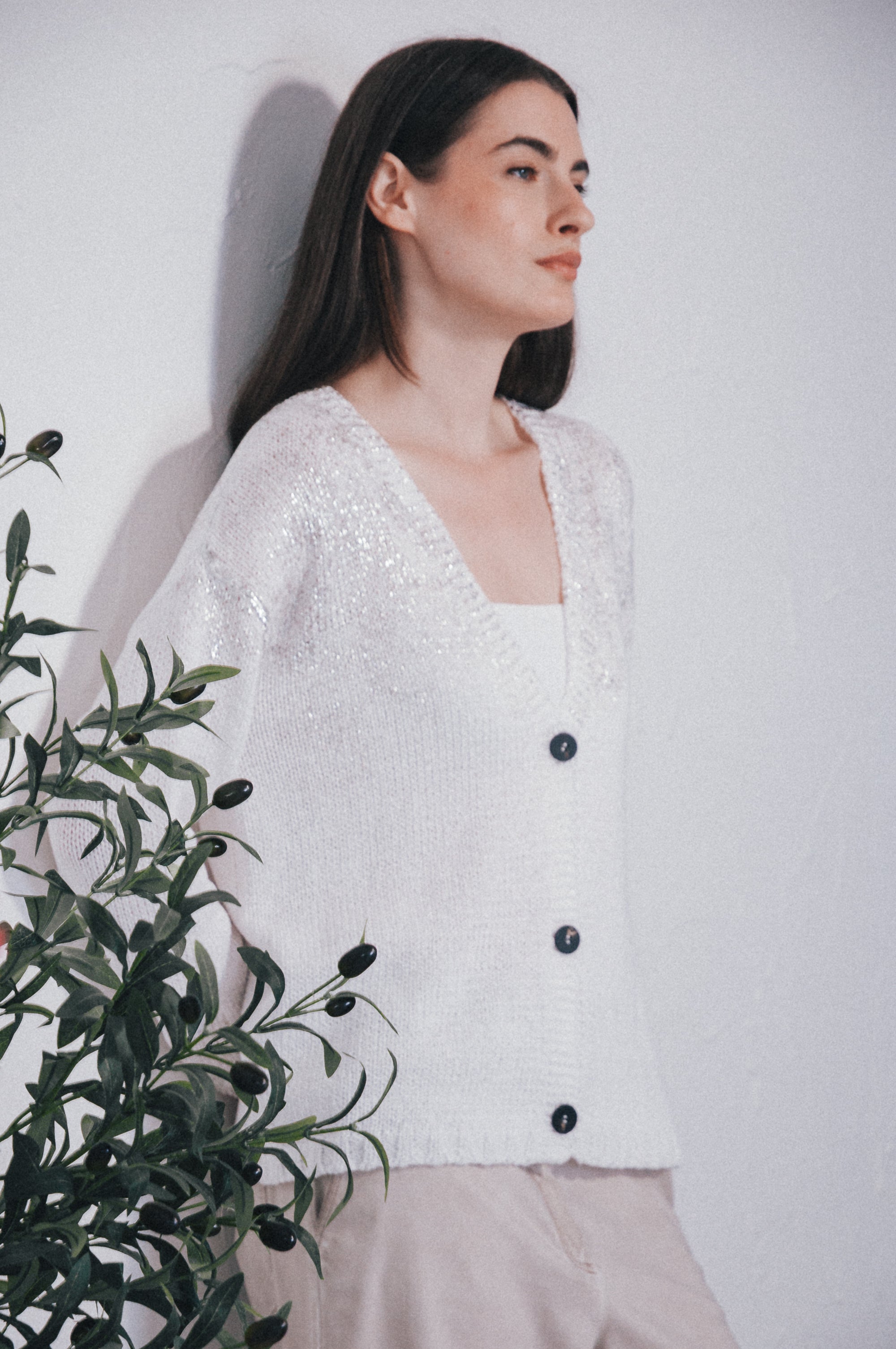 Pop Cardi Lux - White