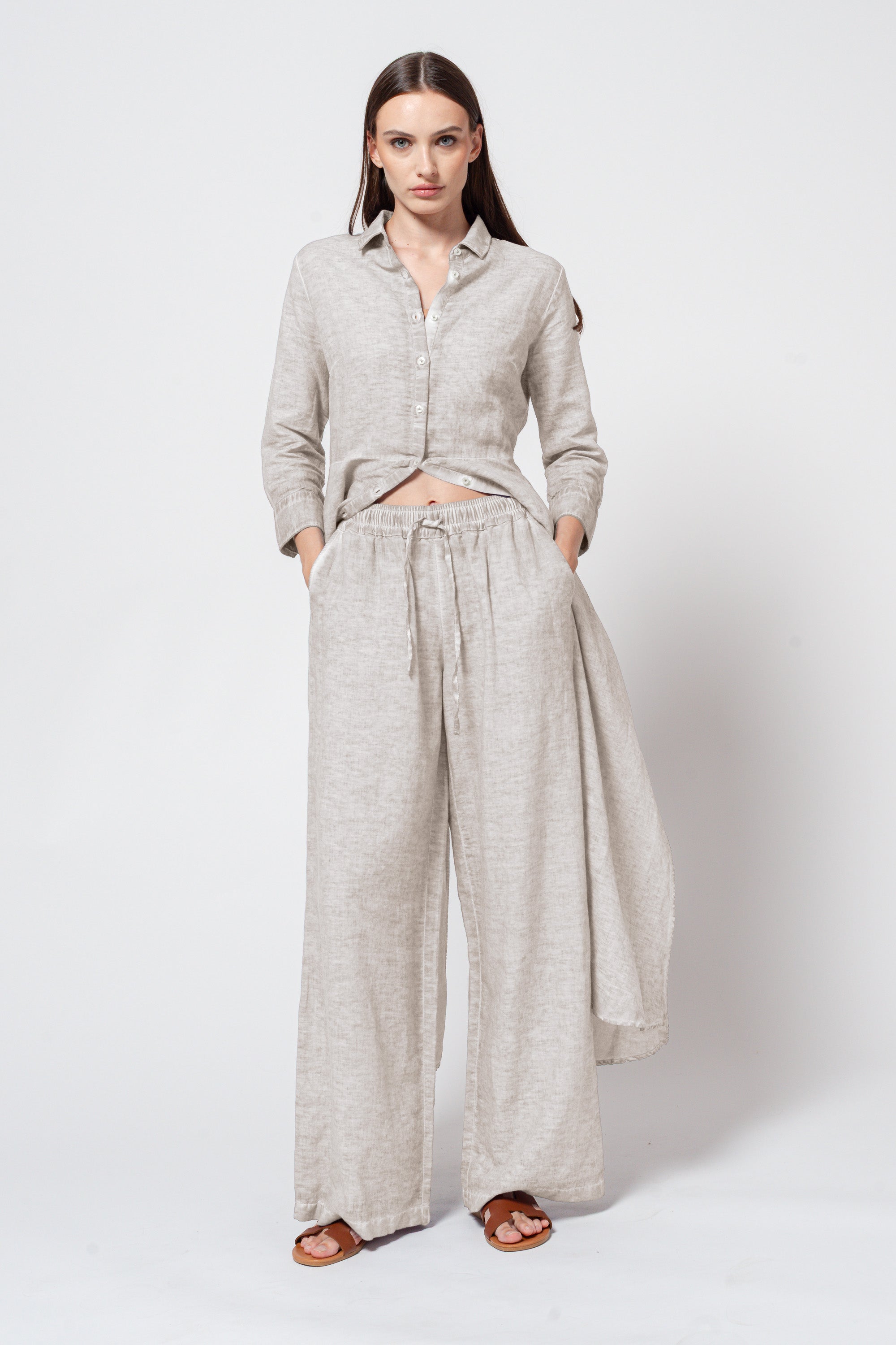 Billow Linen Blend Slacks - Canapa