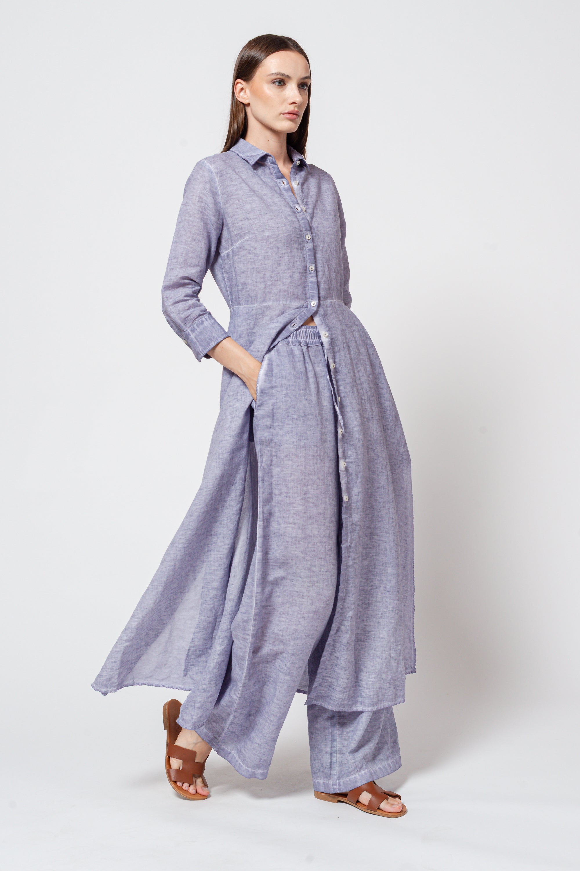 Billow Linen Blend Slacks - Lavanda