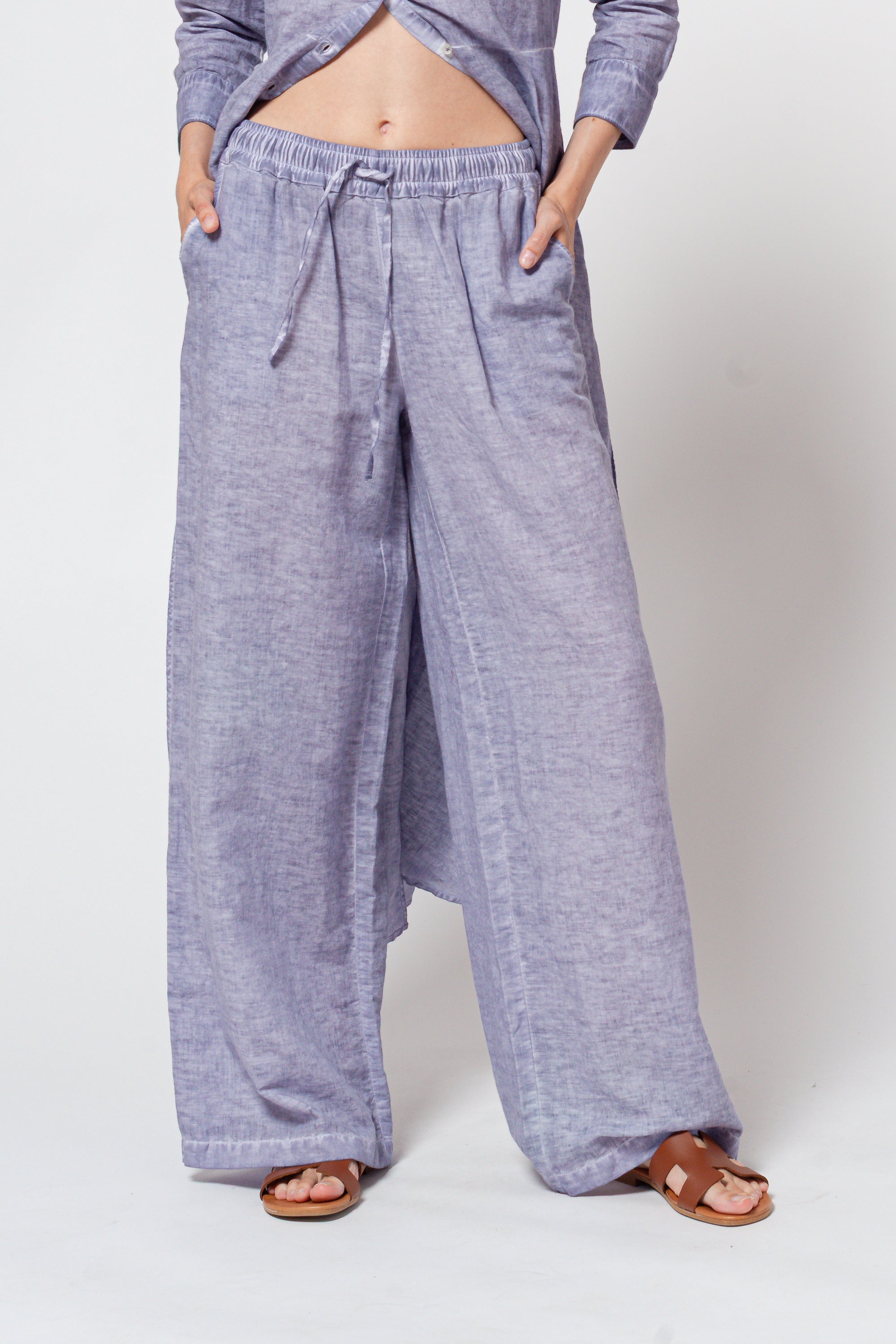 Billow Linen Blend Slacks - Lavanda