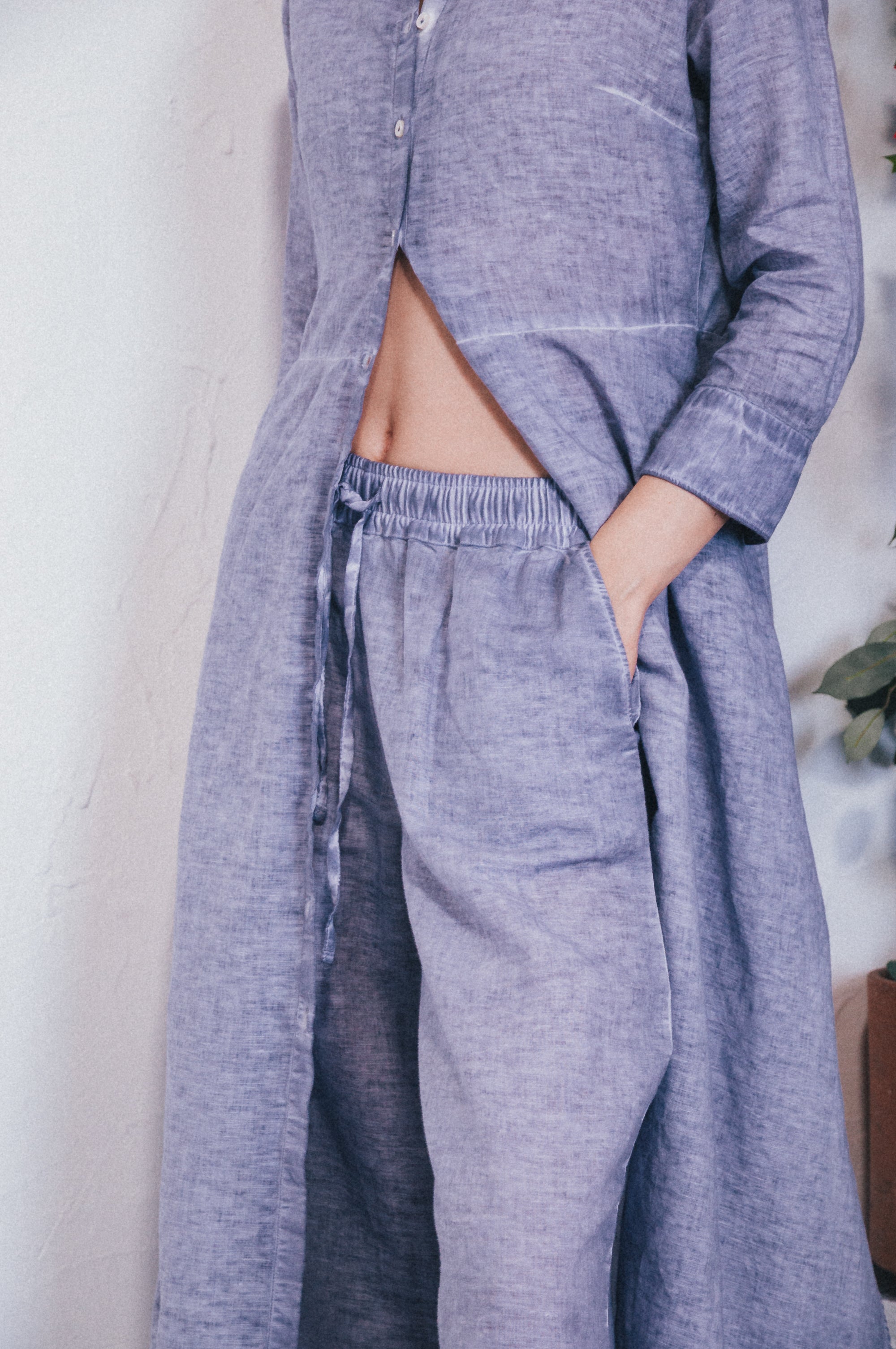 Billow Linen Blend Slacks - Lavanda