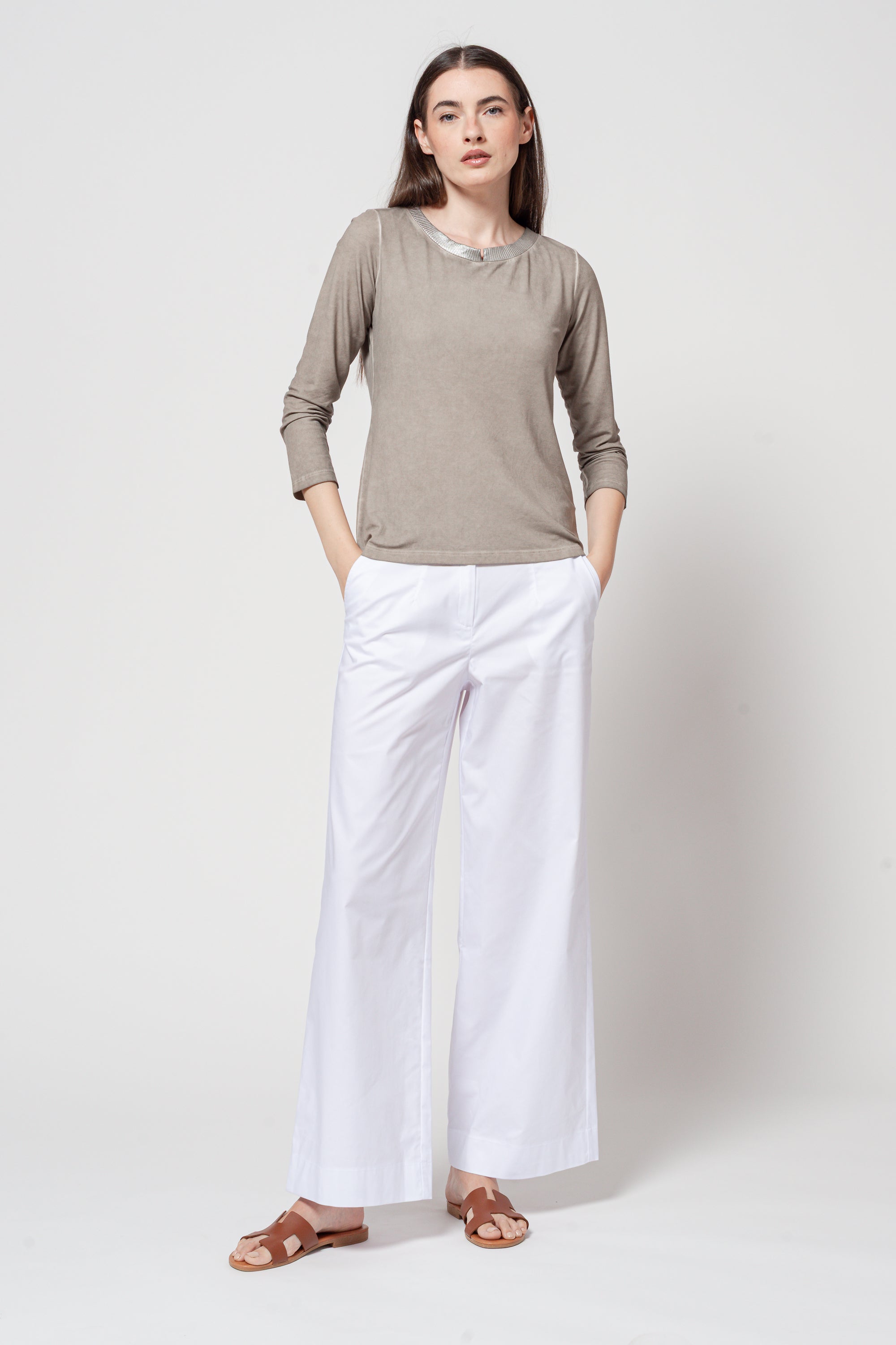 Gilda Cotton Pants - White