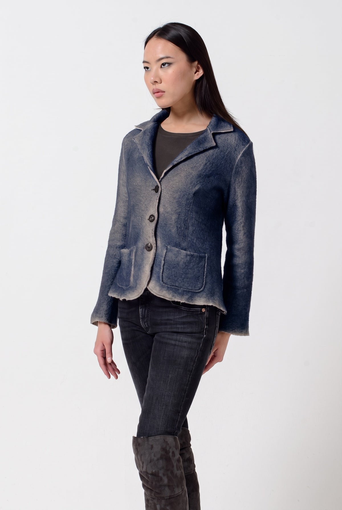 Evie Blazer Spray Art - Navy
