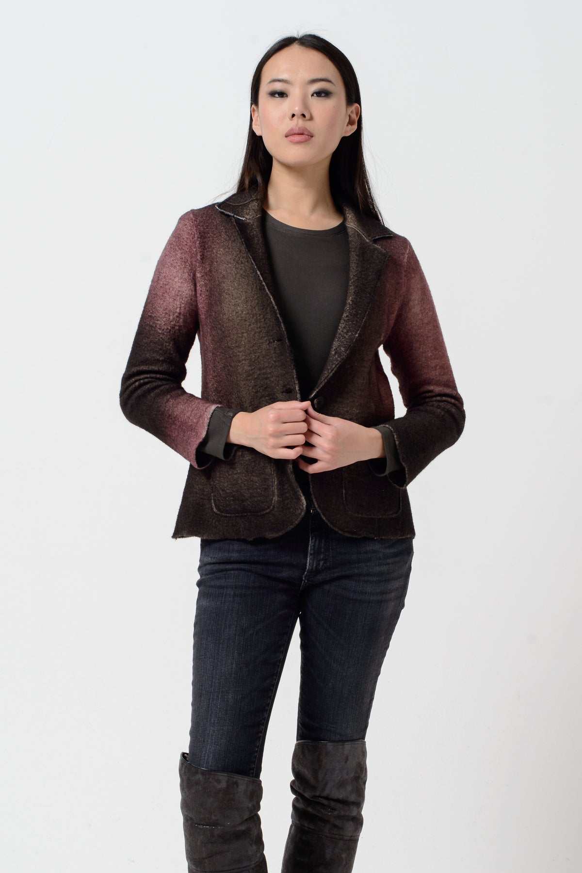 Evie Blazer Tasty Shades - Rubarb