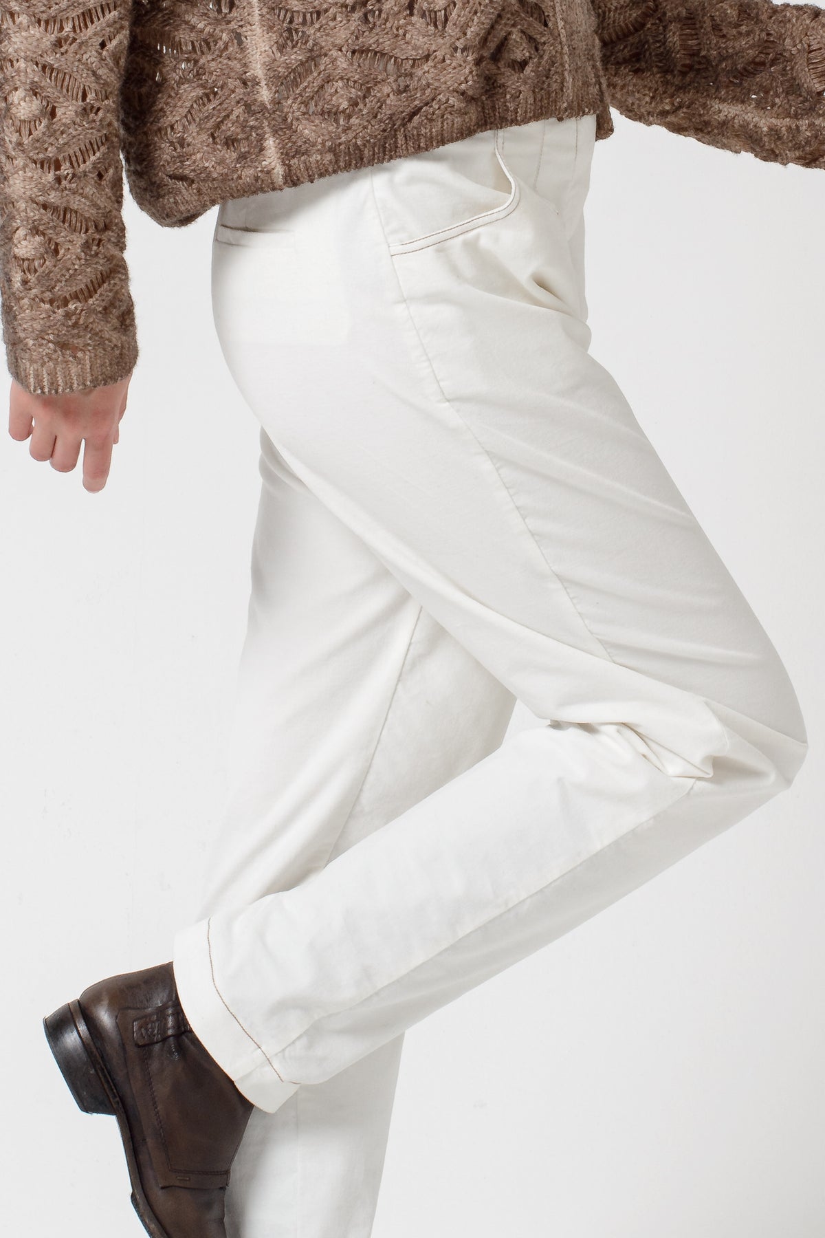 Frida Cotton Velvet Pants - White