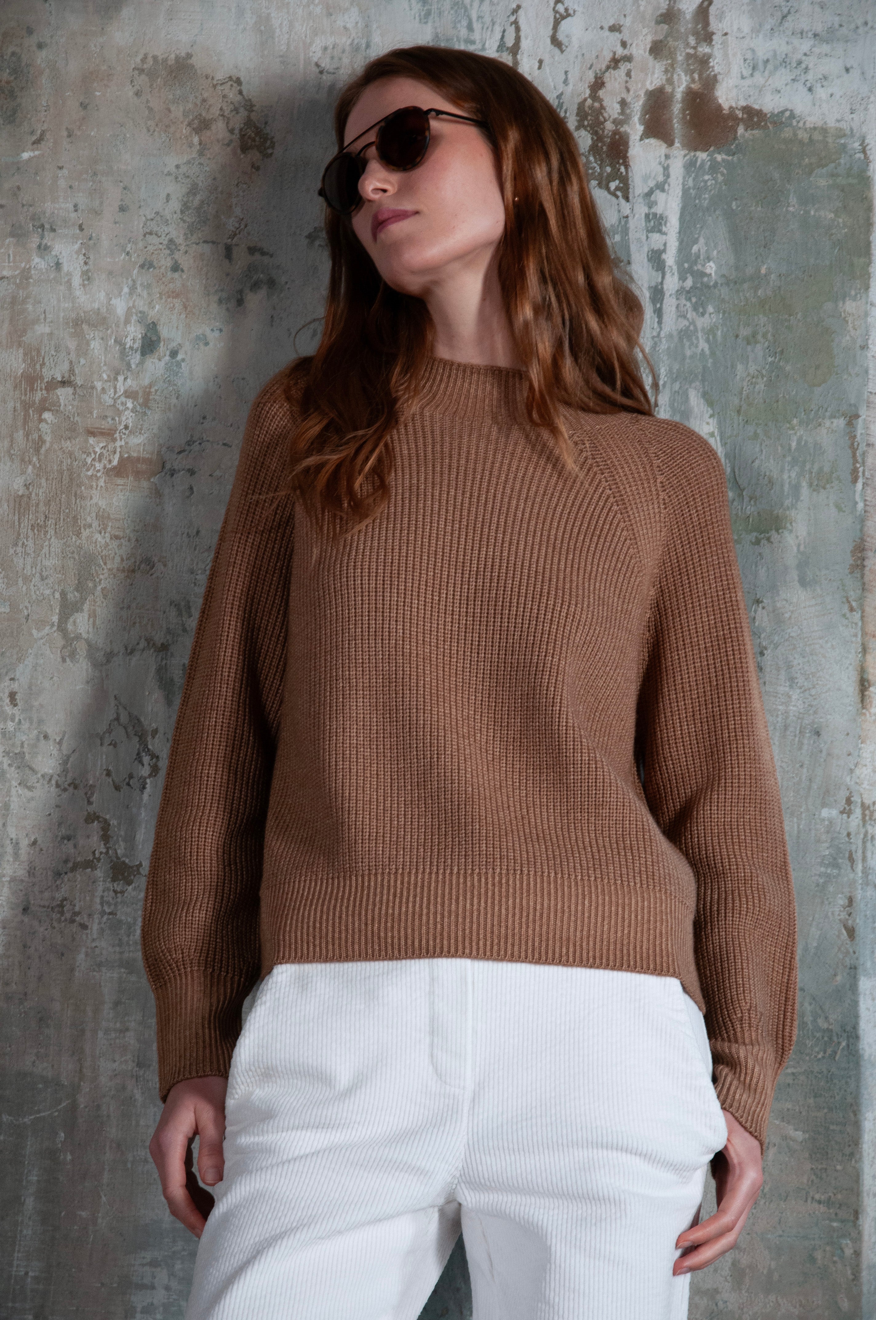 Lybster Ribbed Crewneck - Terra