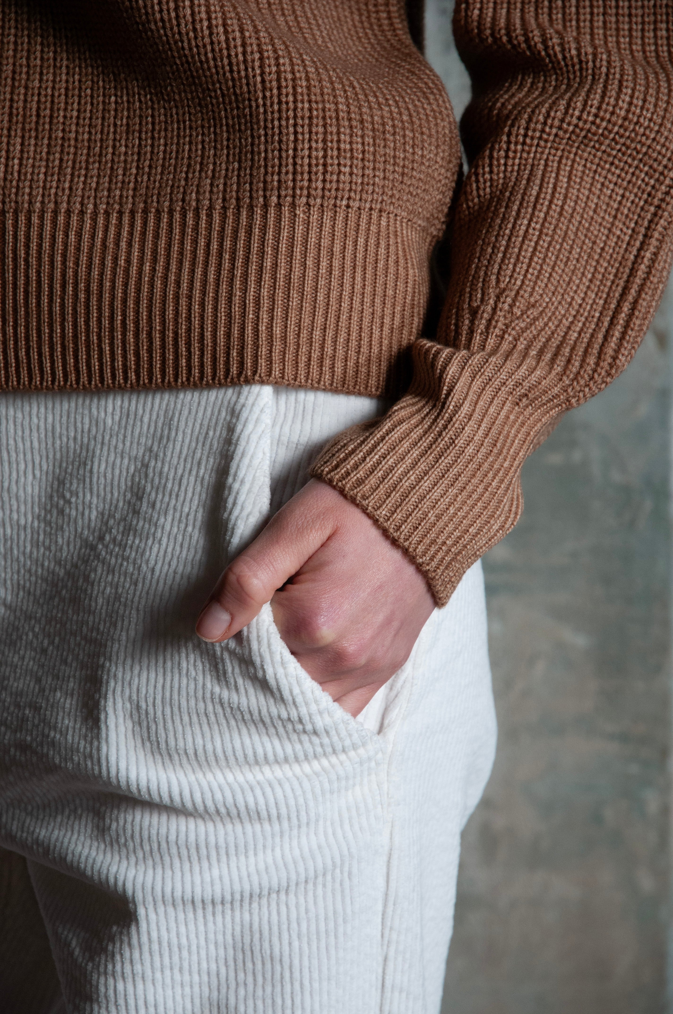 Lybster Ribbed Crewneck - Terra