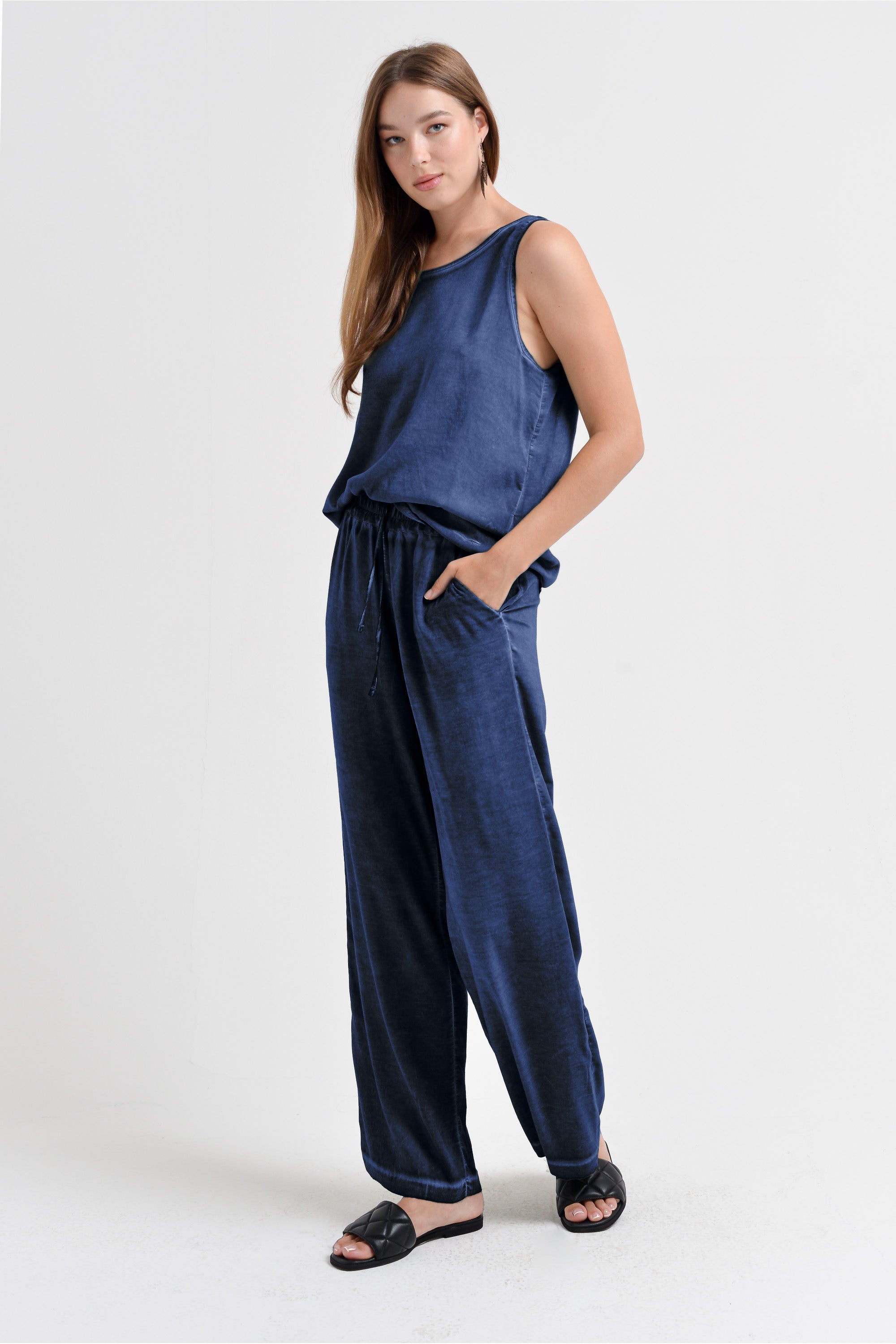Billow Viscose Slacks - Nautico