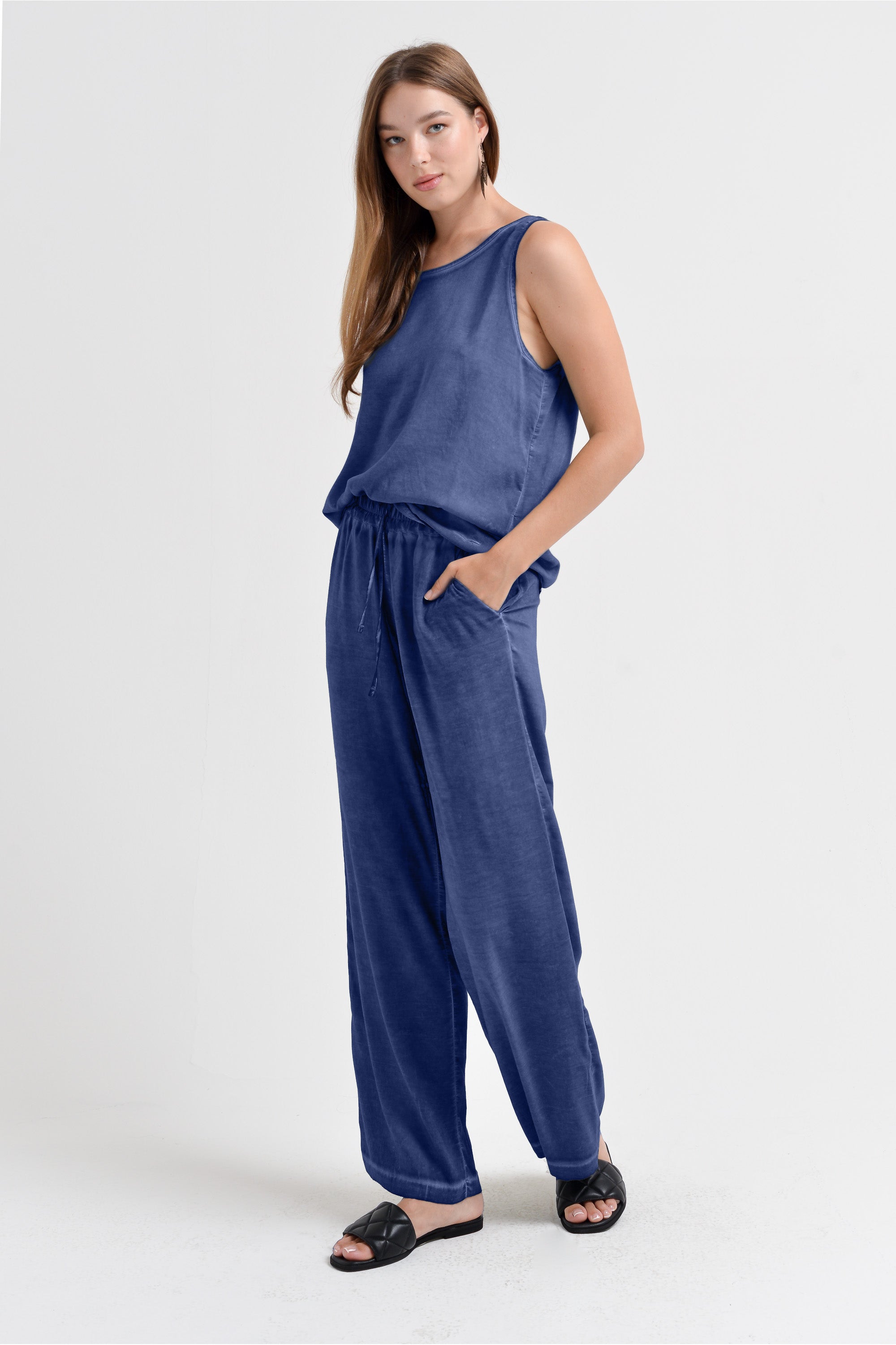 Billow Viscose Slacks - Whale