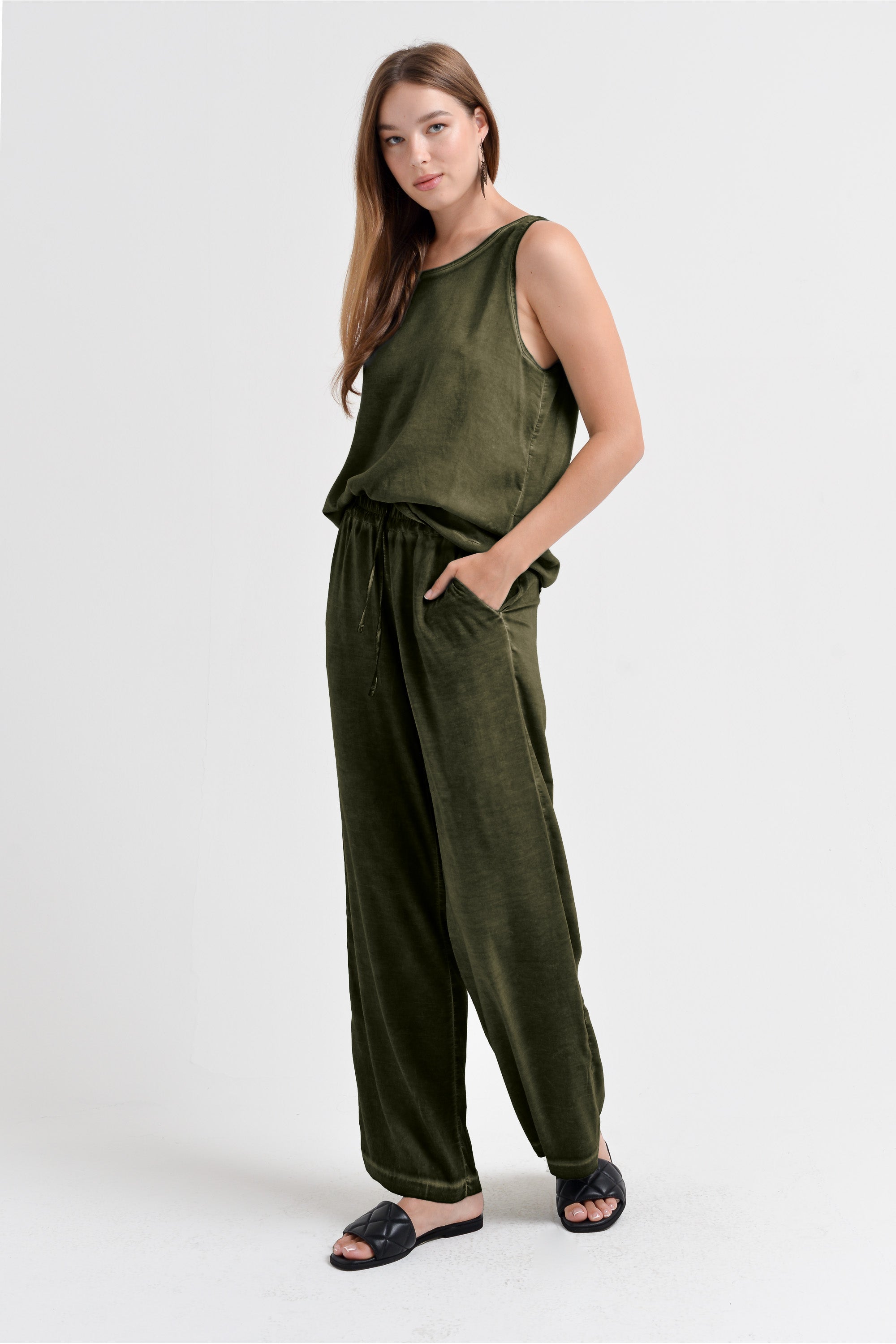 Billow Viscose Slacks - Willow