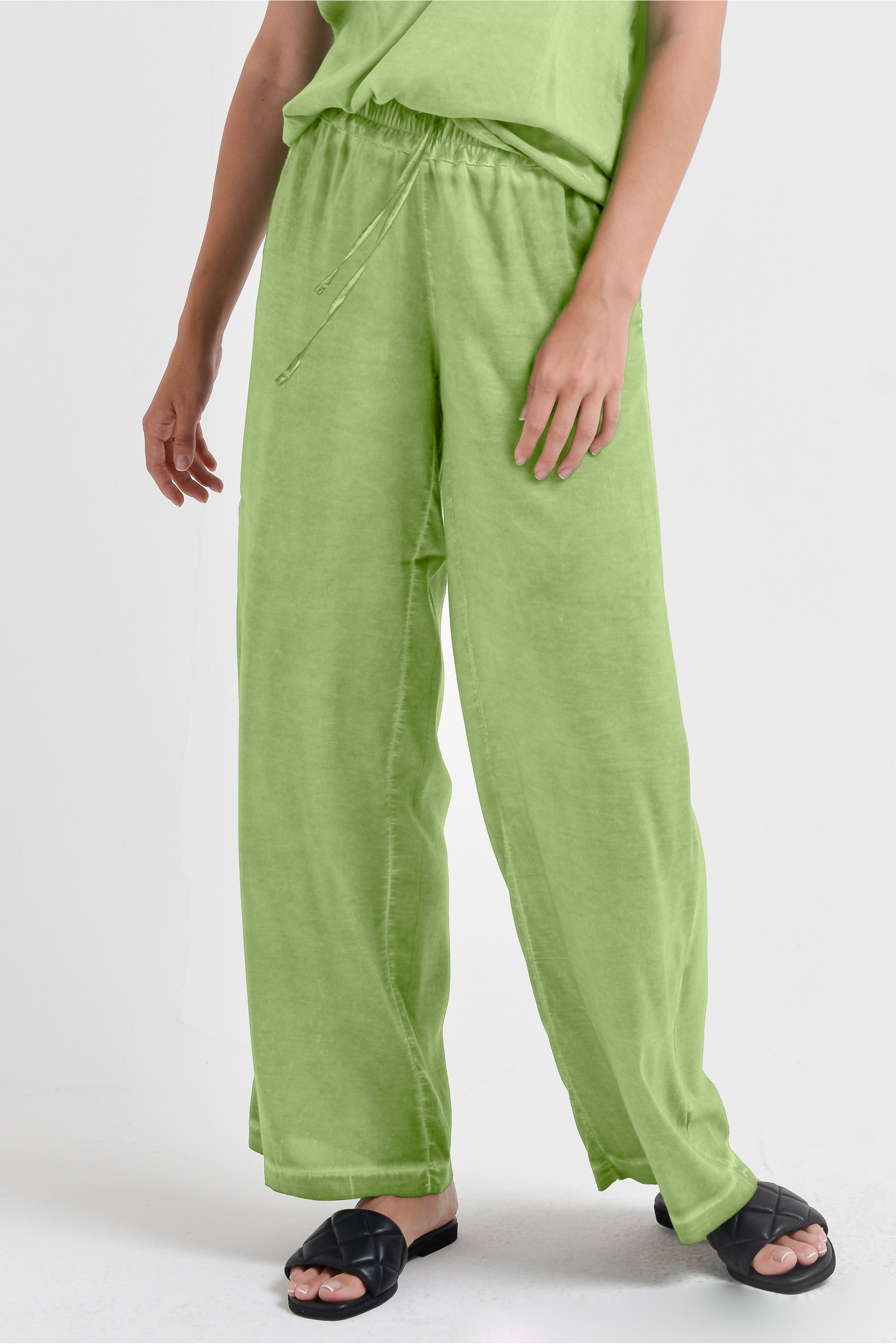 Billow Viscose Slacks - Kiwi
