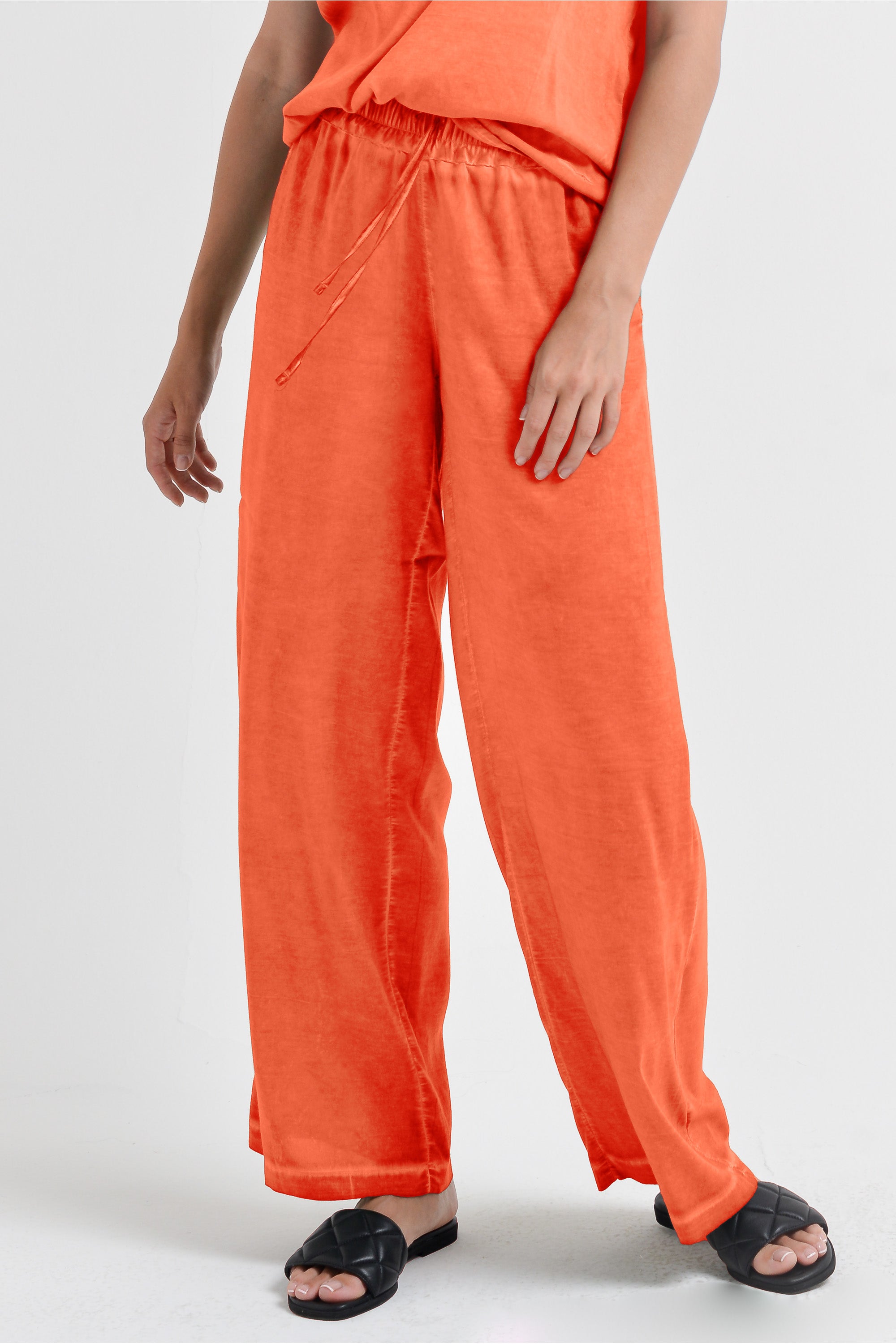 Billow Viscose Slacks - Papaya