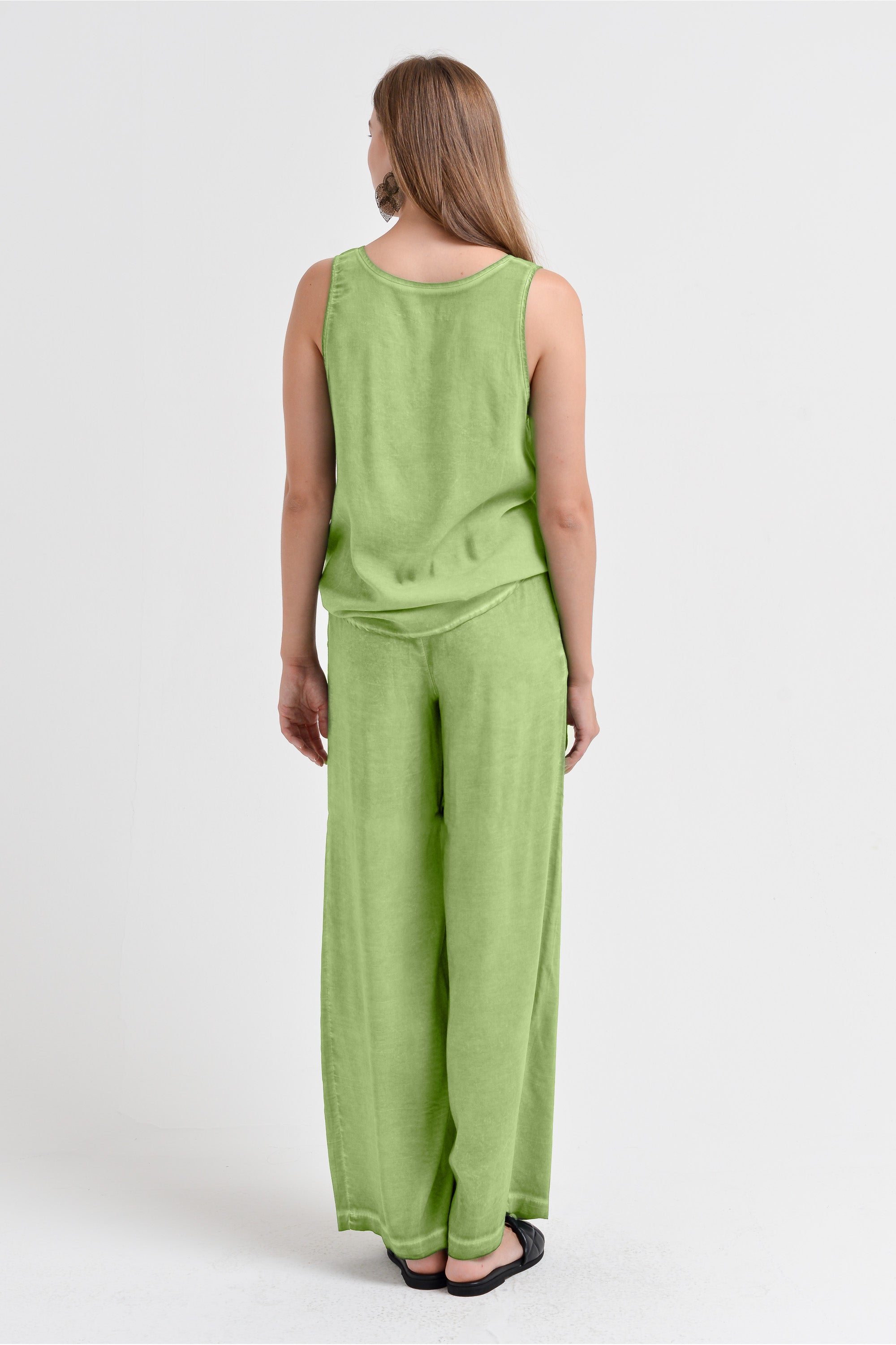Billow Viscose Slacks - Kiwi