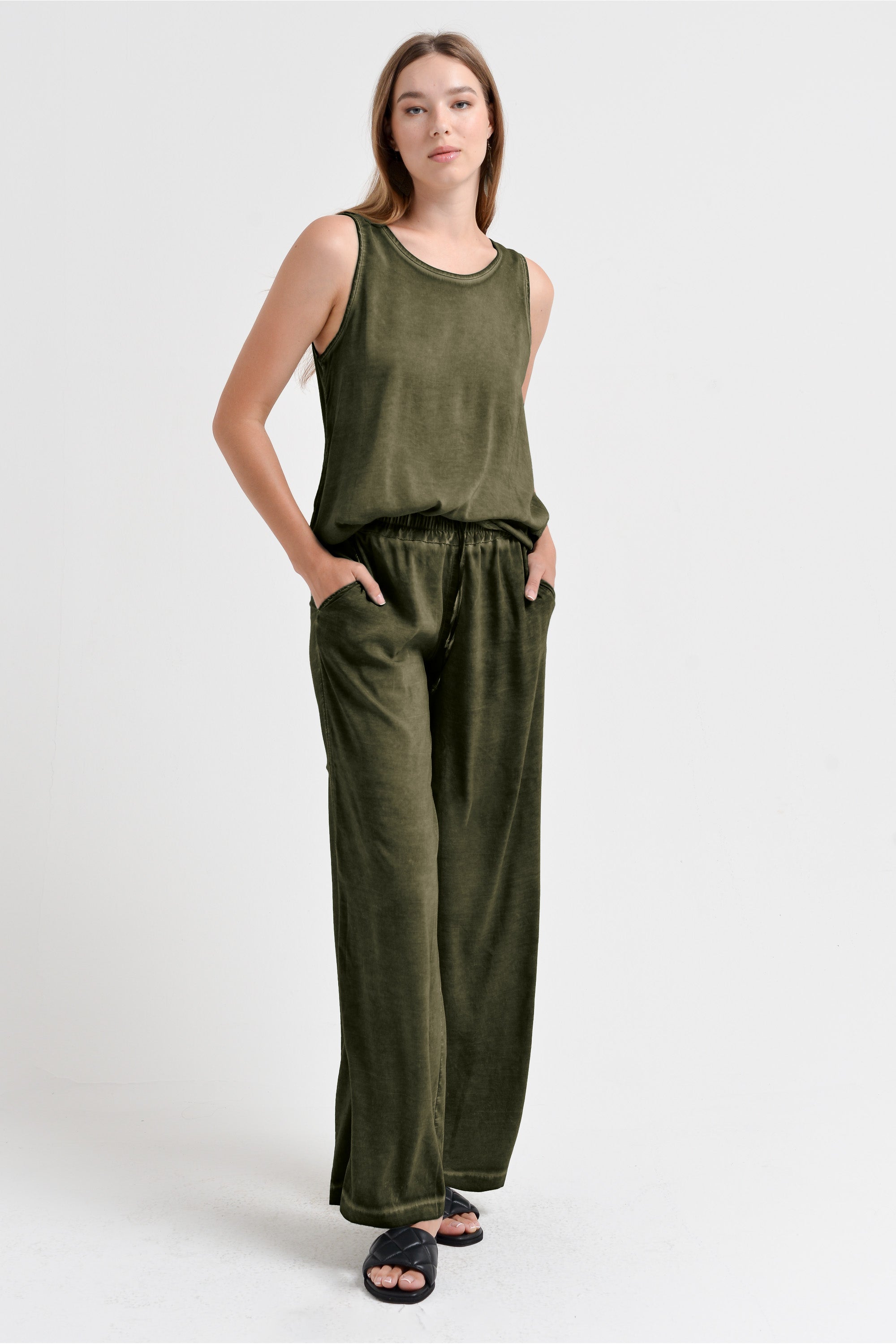 Billow Viscose Slacks - Willow