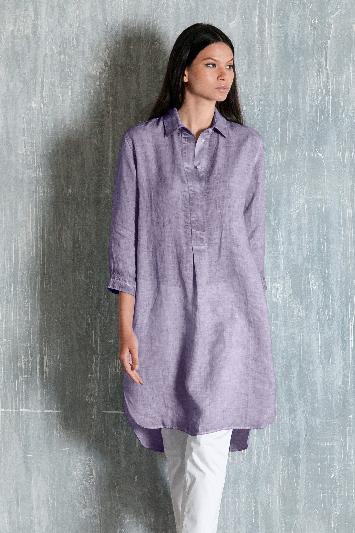 Midi Shirtdress Linen - Mauve
