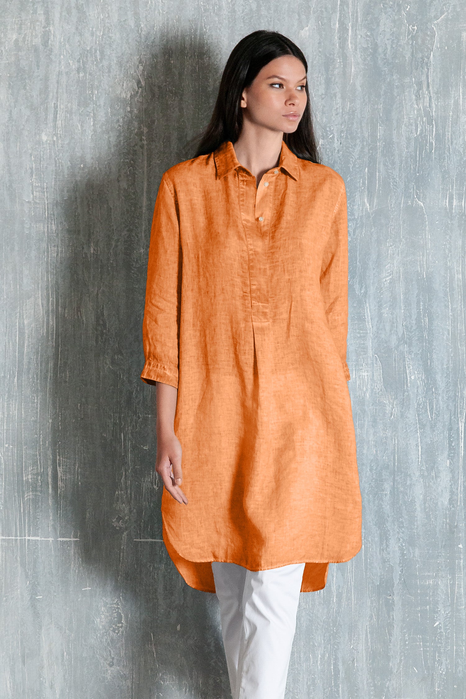 Chemisier Intermedio Lino - Albicocca