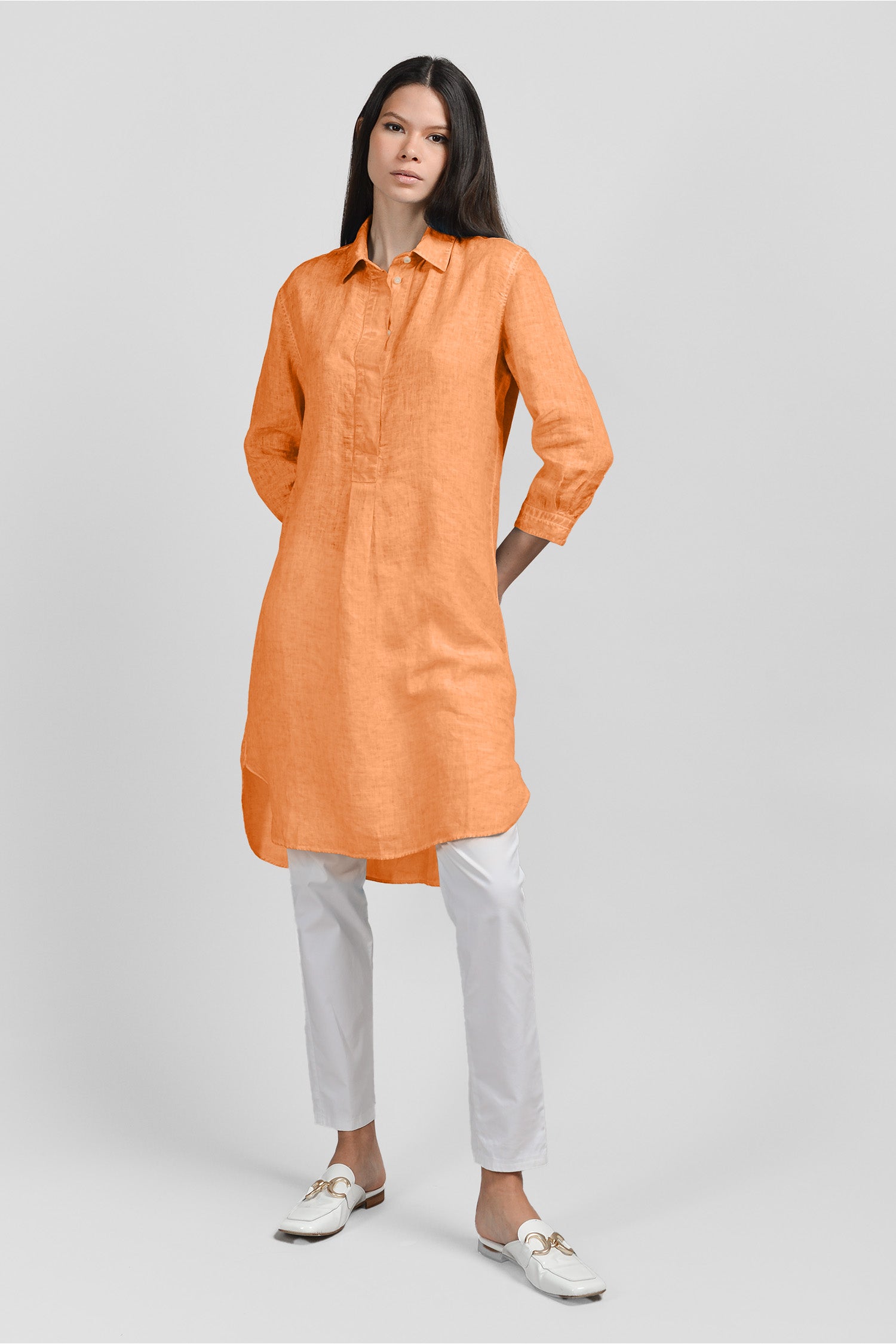 Chemisier Intermedio Lino - Albicocca