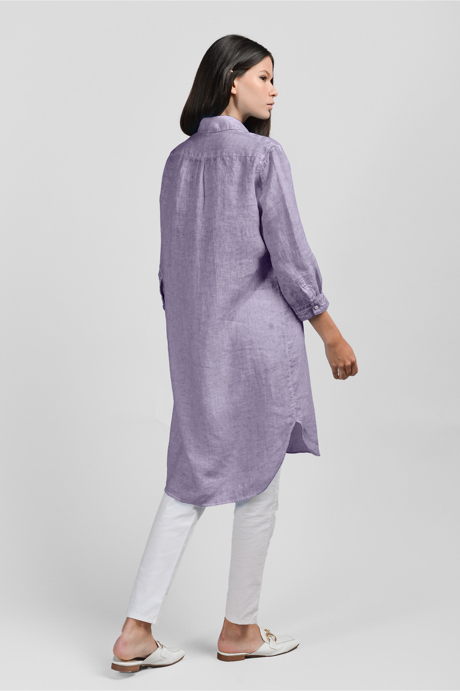 Midi Shirtdress Linen - Mauve