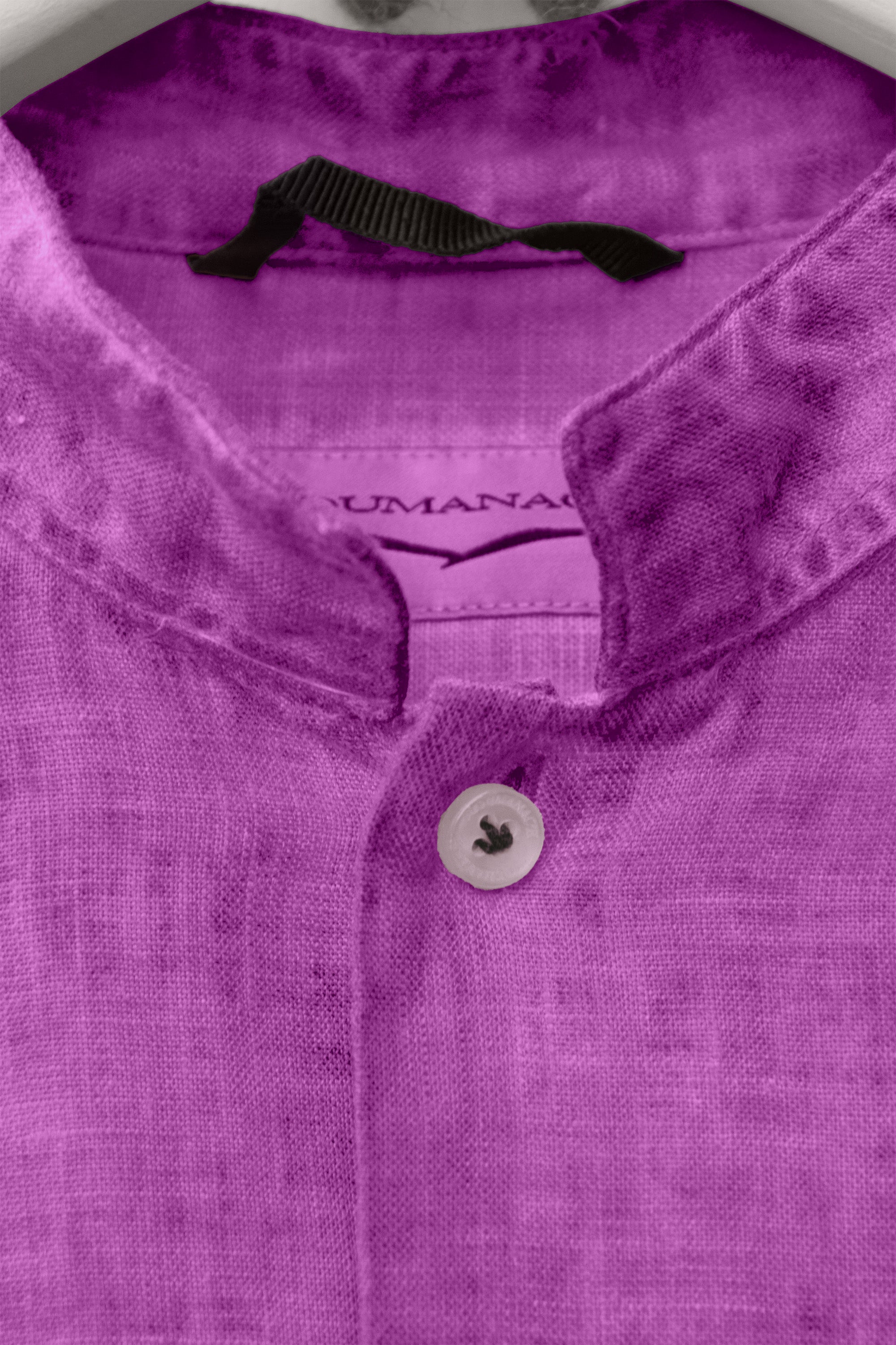 Camicia Lino Collo Coreana - Bouganvillea