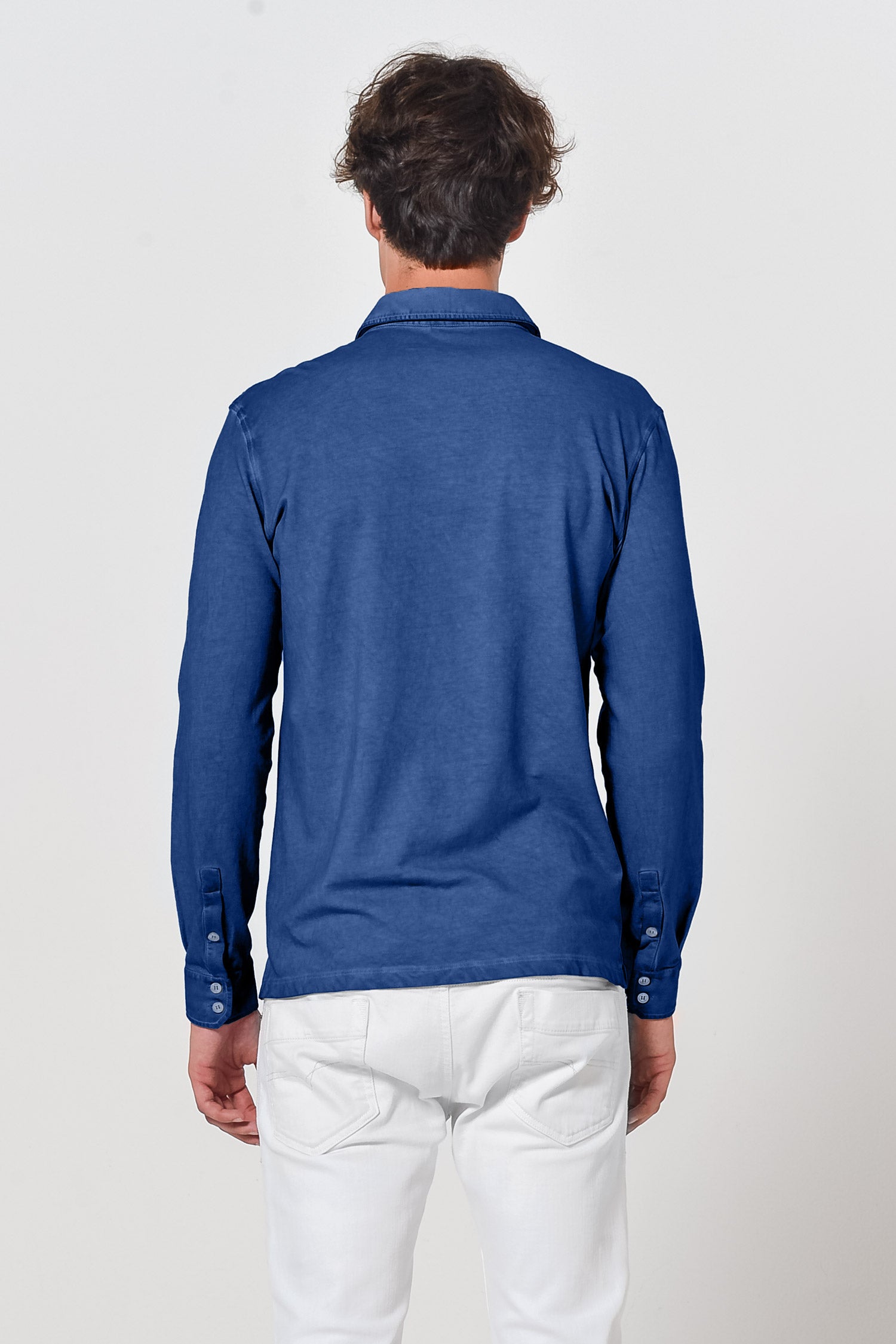 Cotton Pique Shirt - Pacific