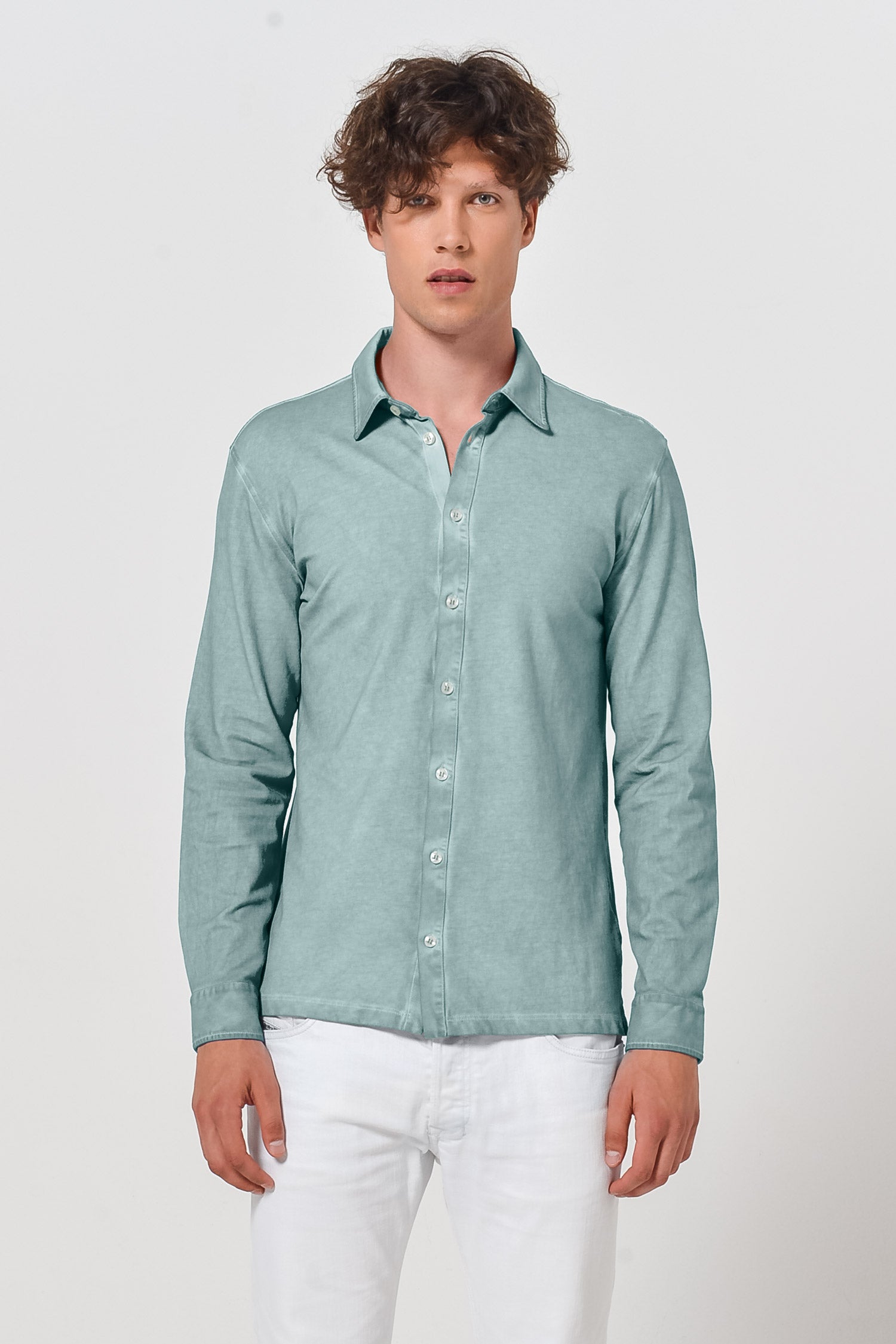 Cotton Pique Shirt - Shark