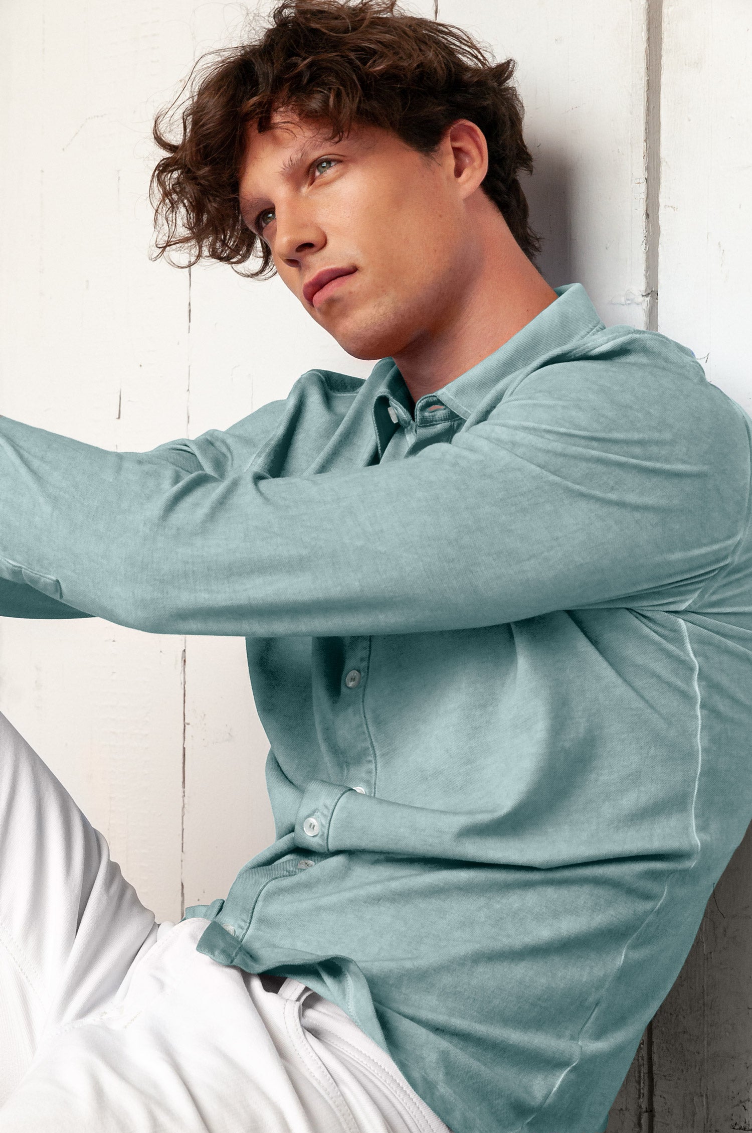 Cotton Pique Shirt - Shark